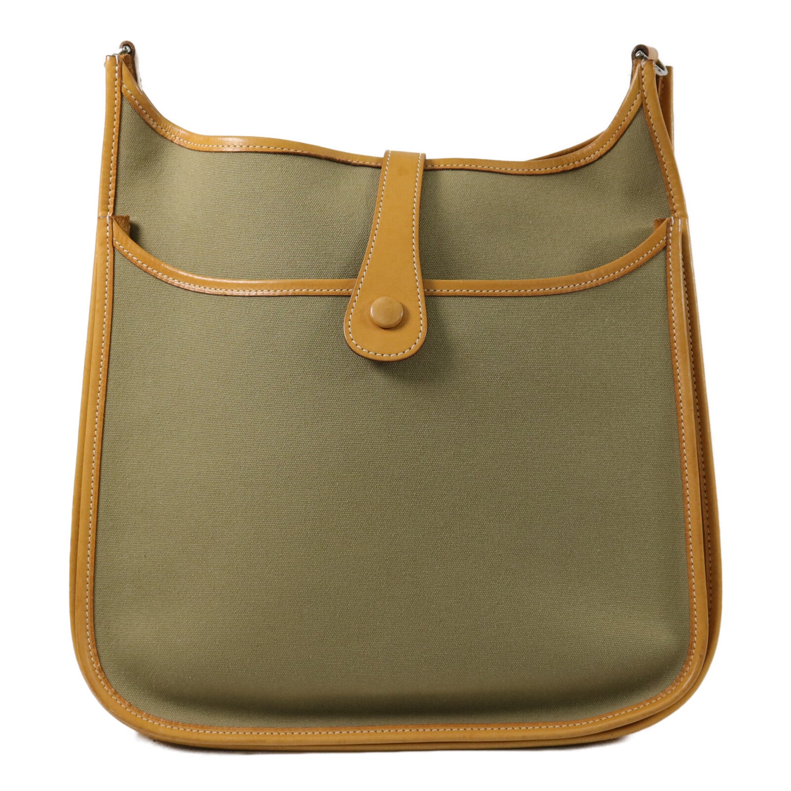 HERMES 帆布Evelyne PM肩背袋Green