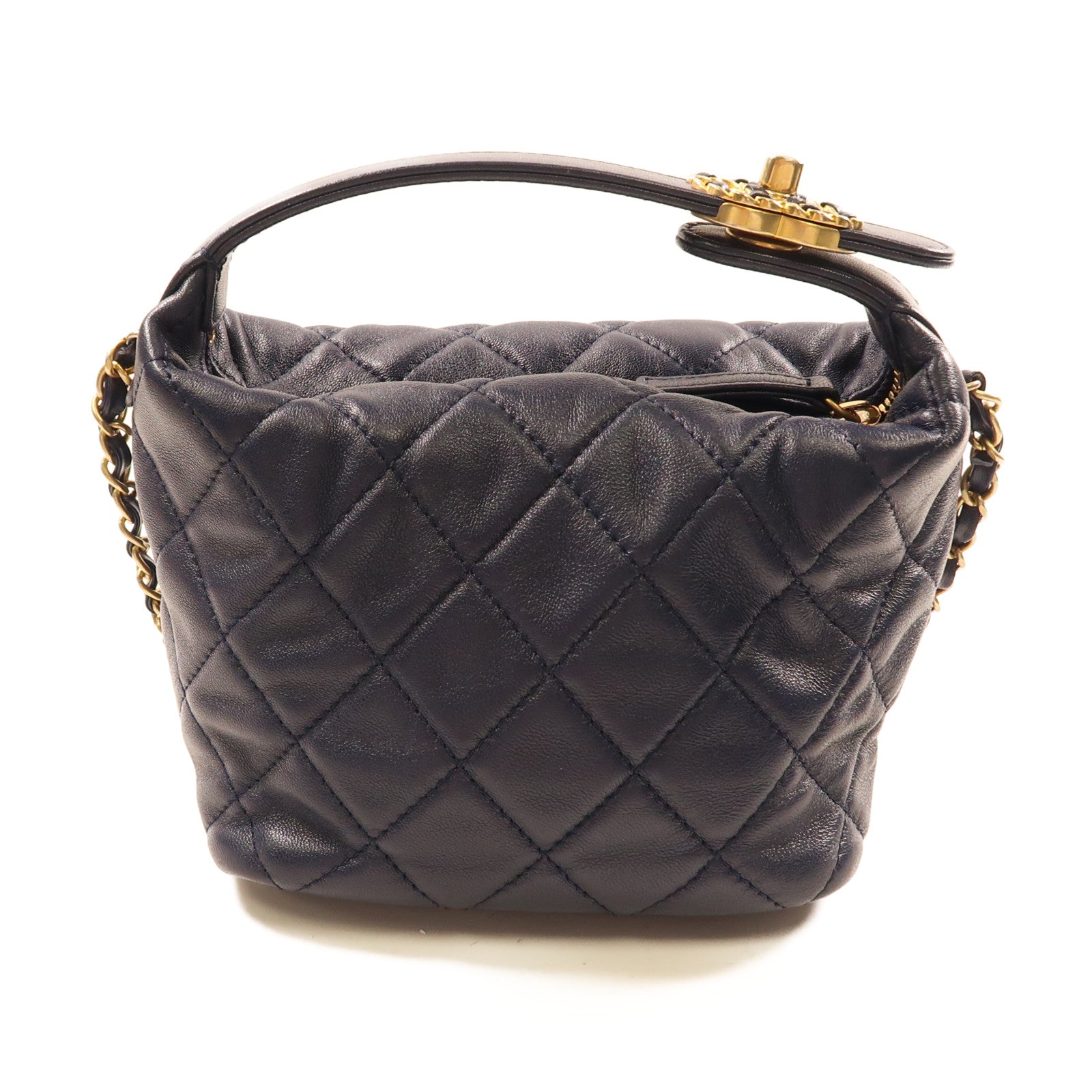 CHANEL 【激減優惠】羊皮皮革2Way Shoulder金扣手挽肩背兩用袋