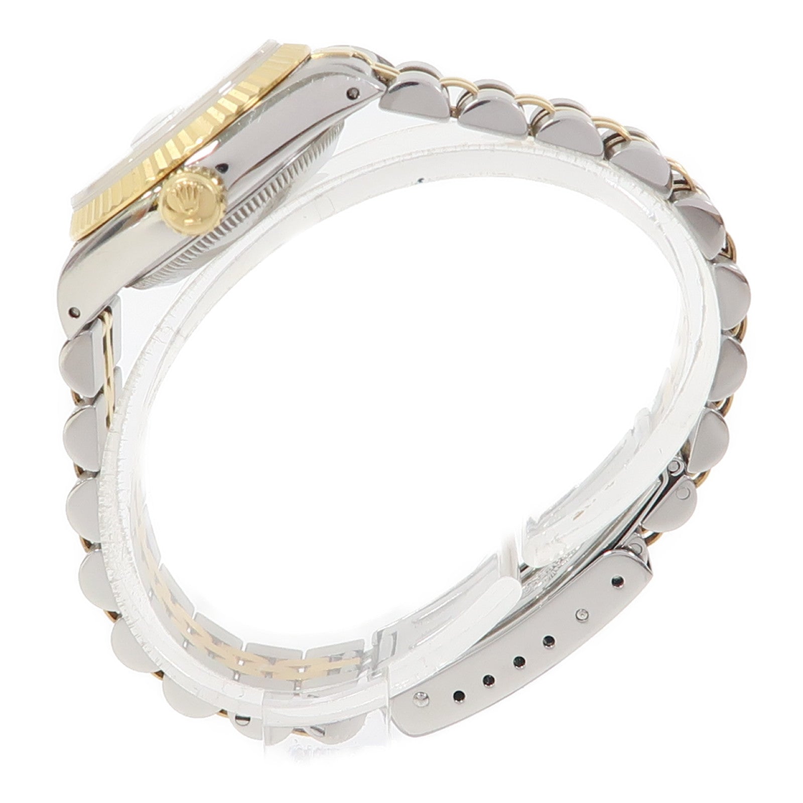 ROLEX Lady Datejust 18K黃金/不鏽鋼手錶自動機芯銀色