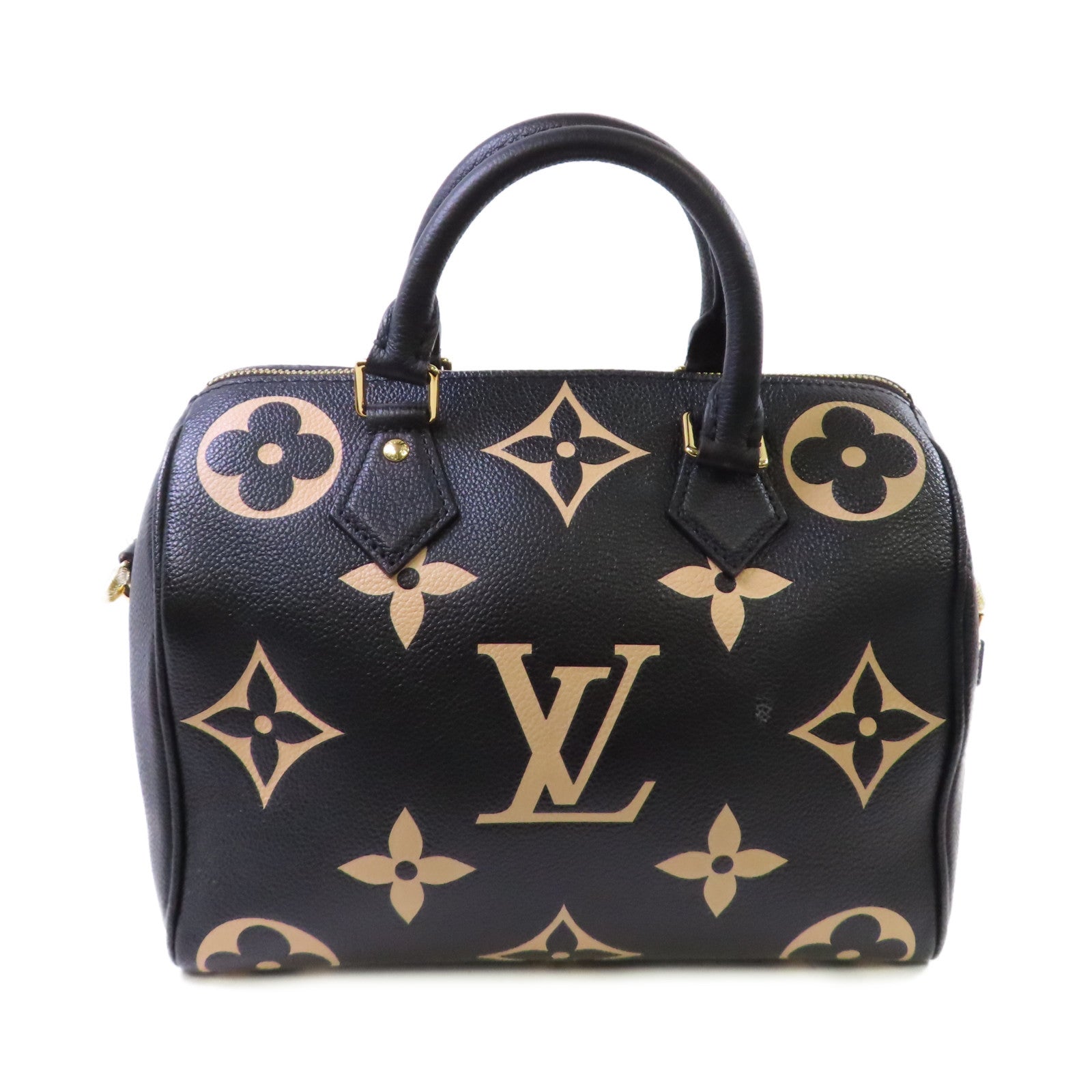 LOUIS VUITTON Monogram Empreinte Speedy Bandouliere 25 2Way Shoulder Bag金扣手挽肩背兩用袋啡色/杏色