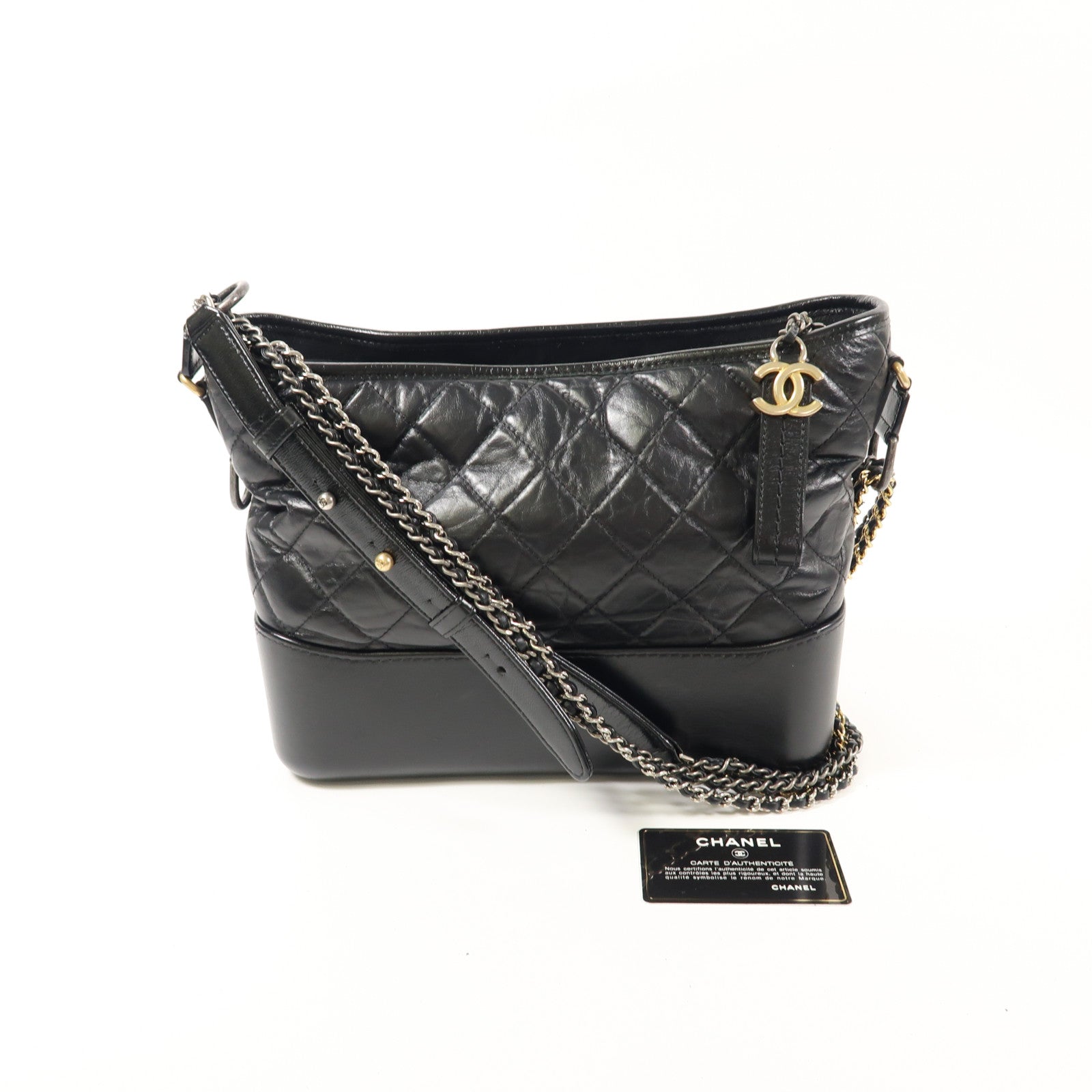 CHANEL 皮革Gabrielle Large鏈帶肩背袋
