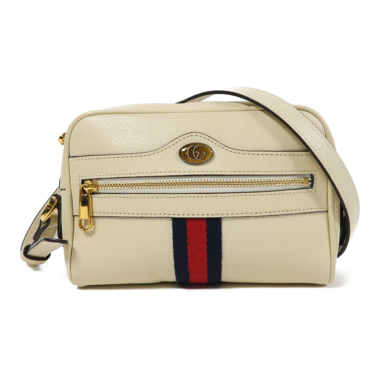 GUCCI 牛皮皮革Shoulder Bag金扣肩背袋白色