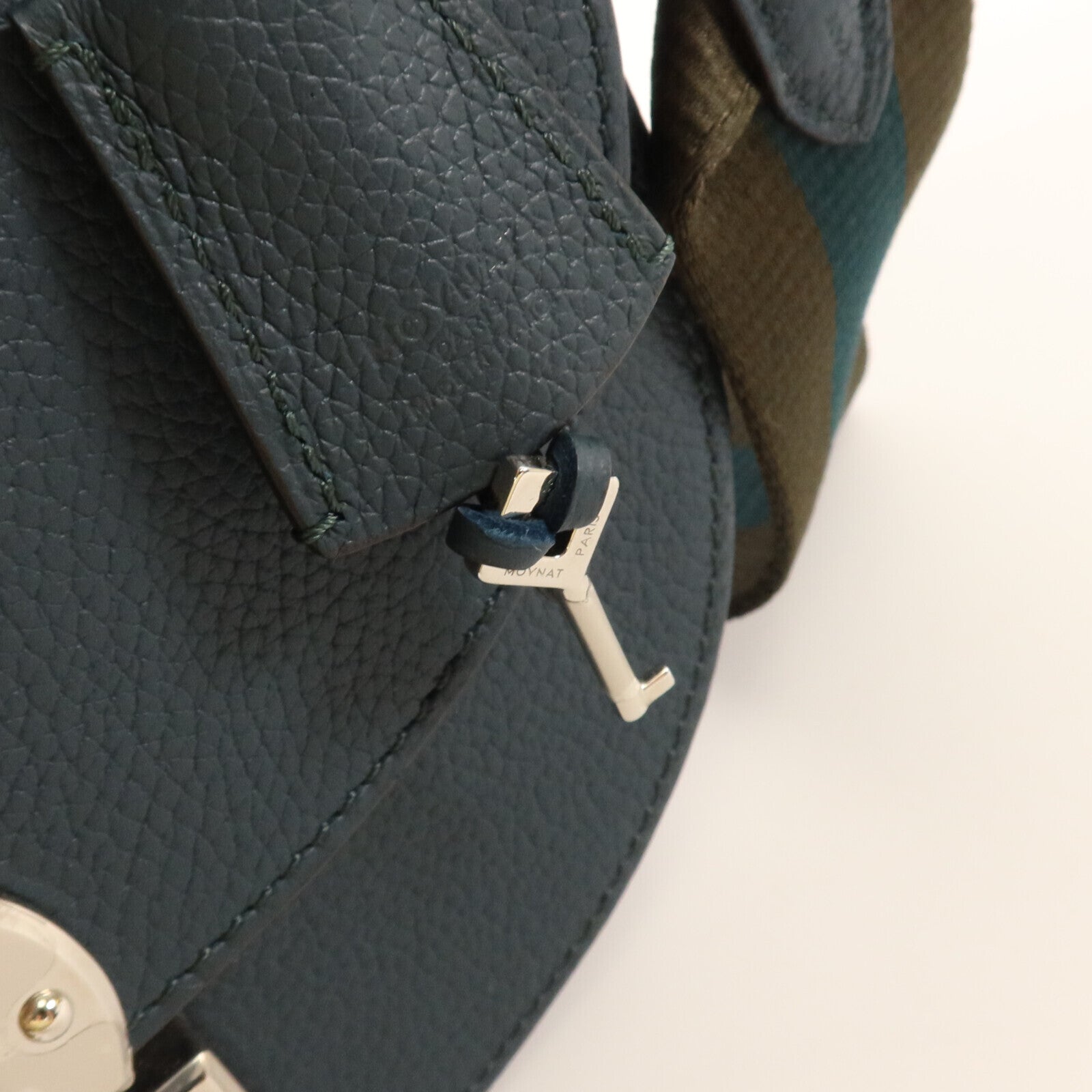 SELECTION 牛皮皮革Moynat Shoulder銀扣手挽肩背兩用袋