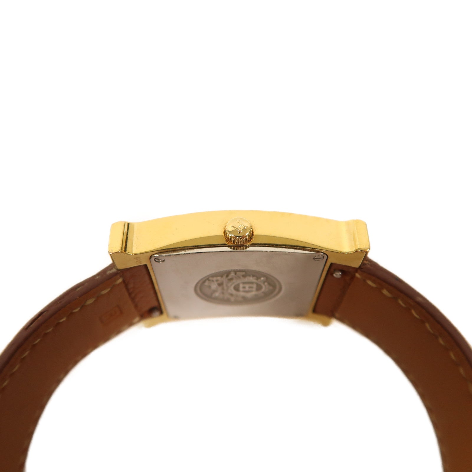 HERMES Heure H Swift皮革手錶石英機芯經典駝色