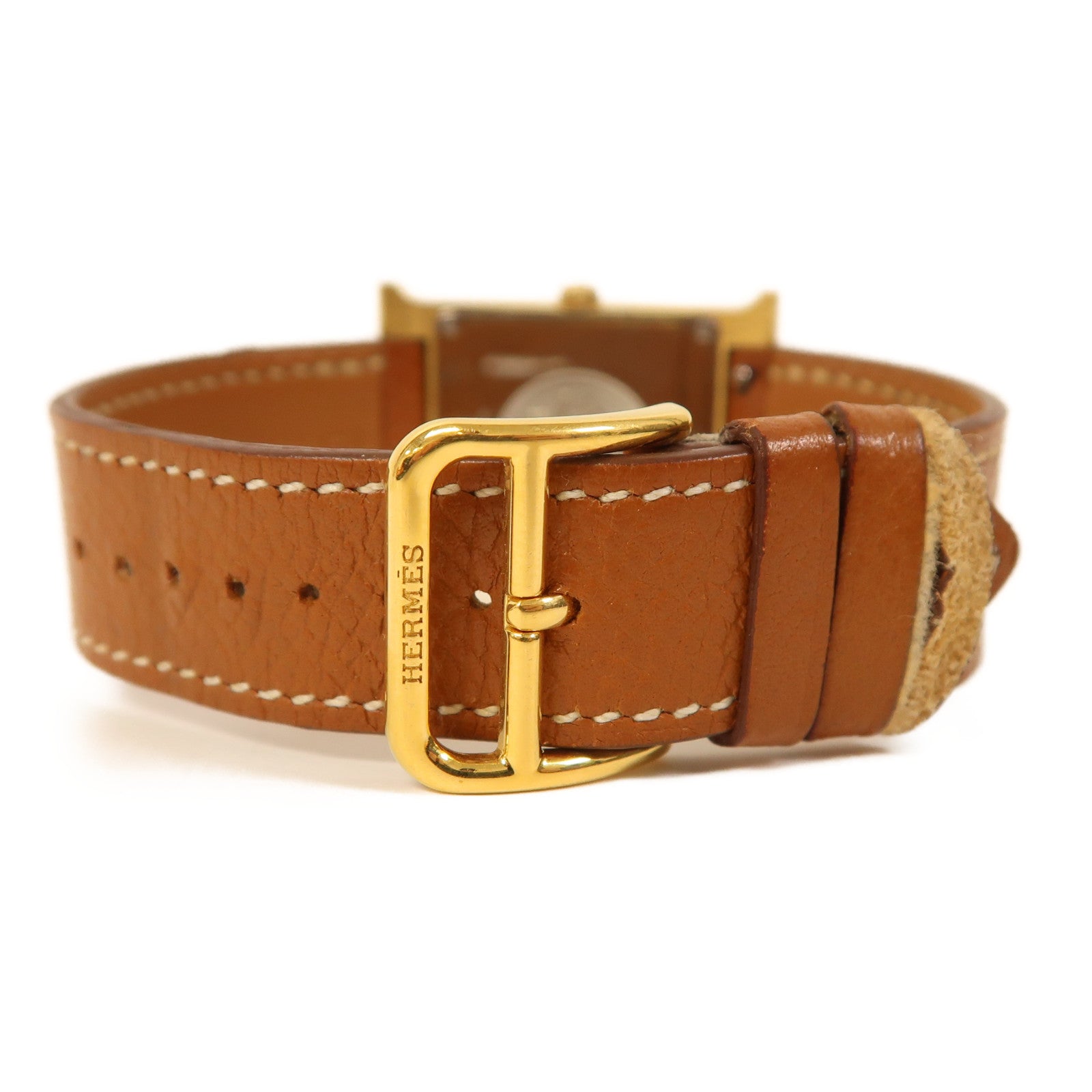 HERMES Heure H Swift皮革手錶石英機芯經典駝色
