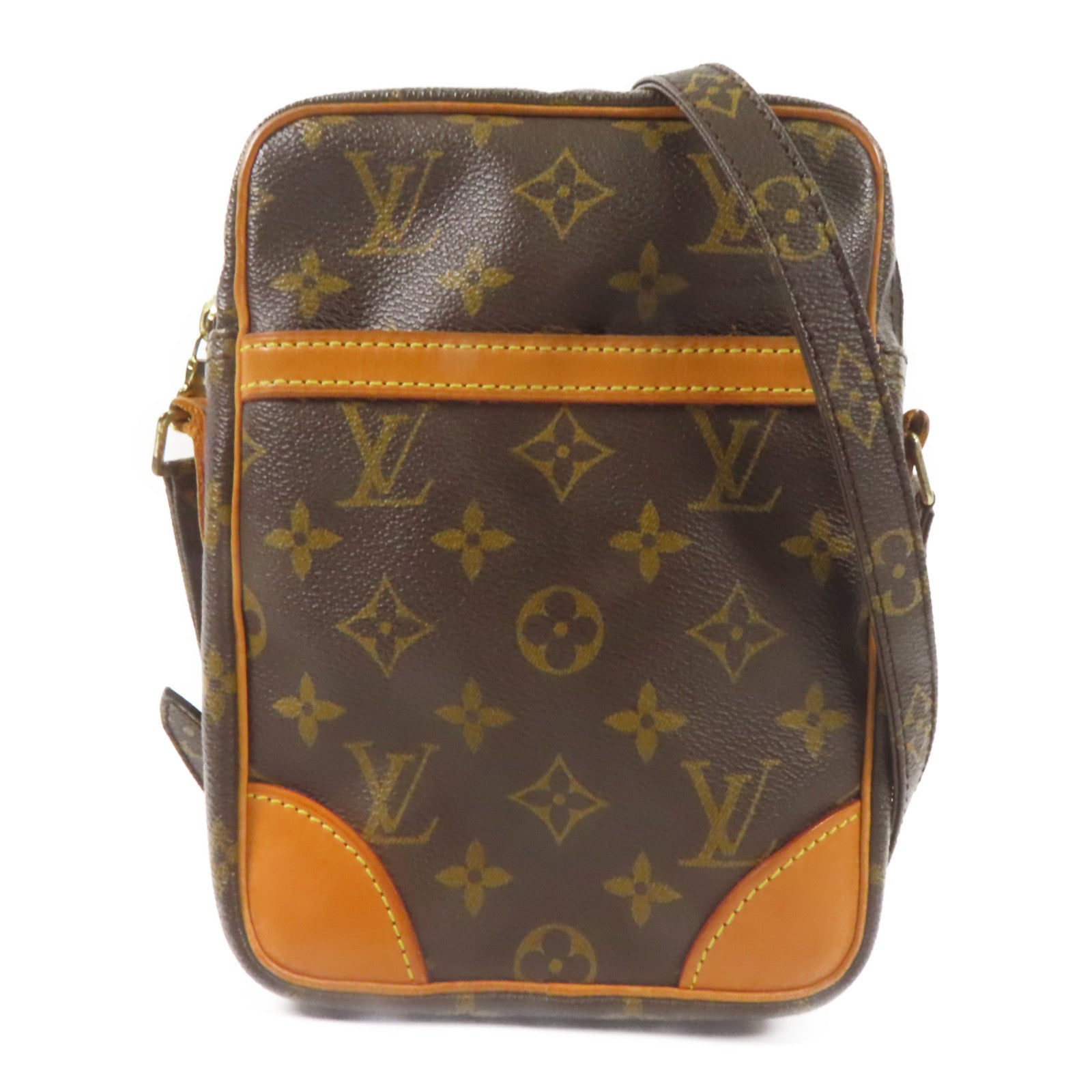 LOUIS VUITTON Monogram Danube金扣肩背袋棕色