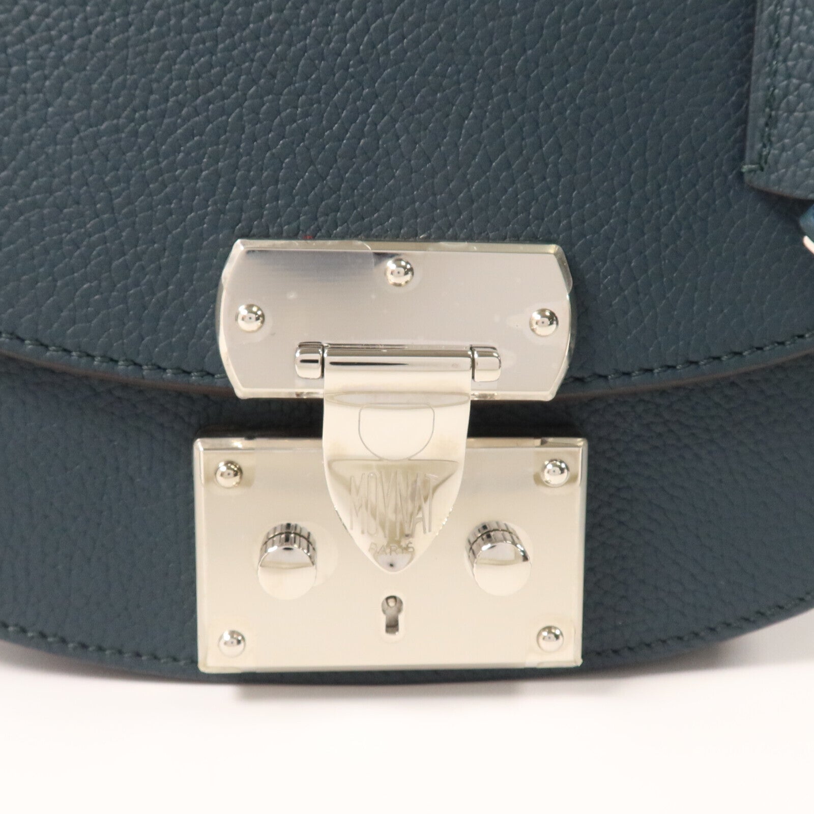 SELECTION 牛皮皮革Moynat Shoulder銀扣手挽肩背兩用袋