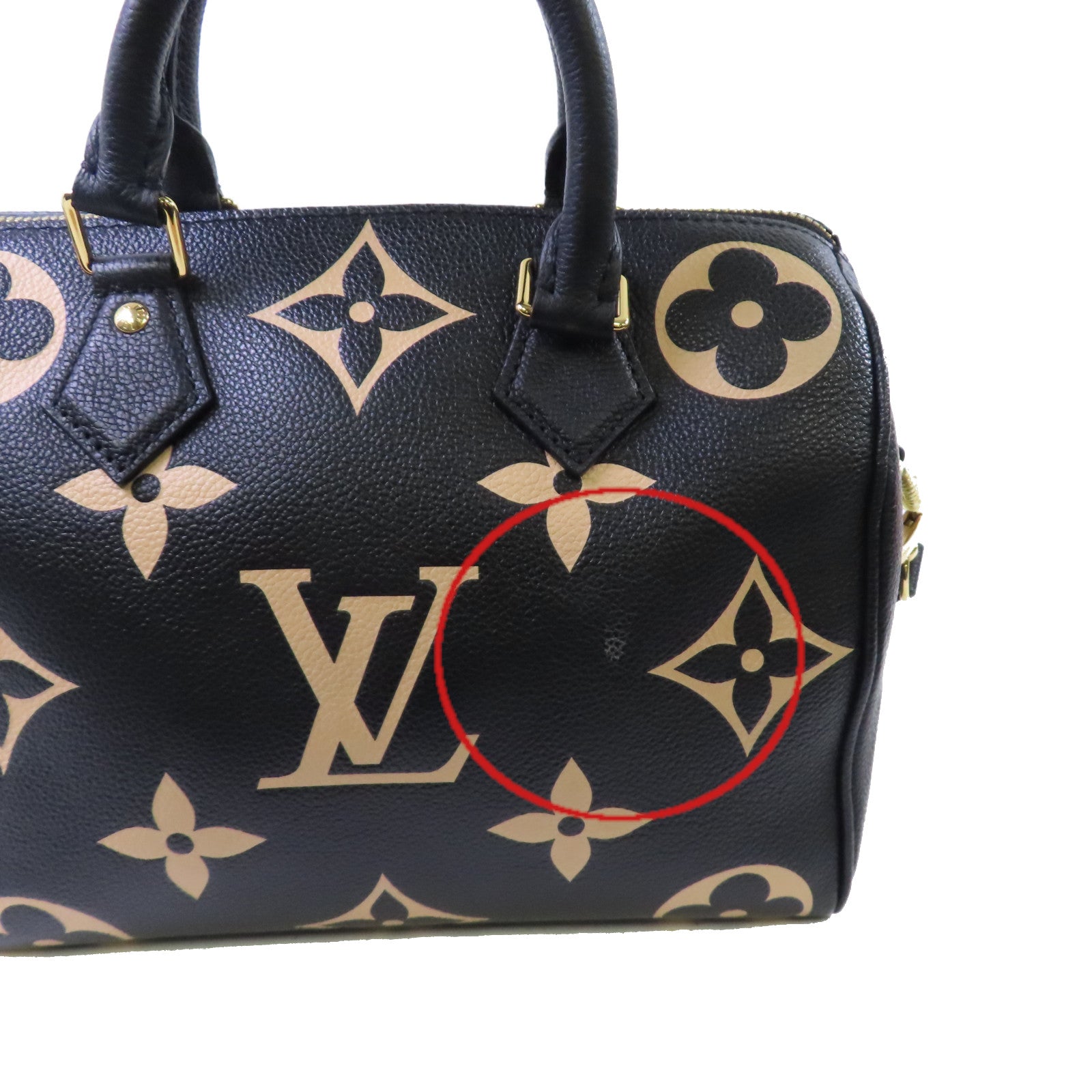 LOUIS VUITTON Monogram Empreinte Speedy Bandouliere 25 2Way Shoulder Bag金扣手挽肩背兩用袋啡色/杏色