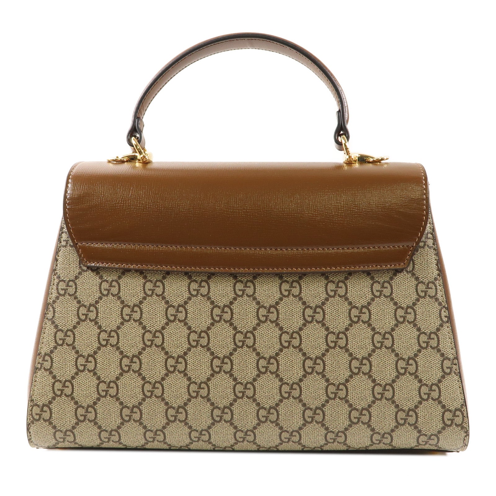 GUCCI 塗層帆布Horsebit 1955金扣手挽肩背兩用袋啡色