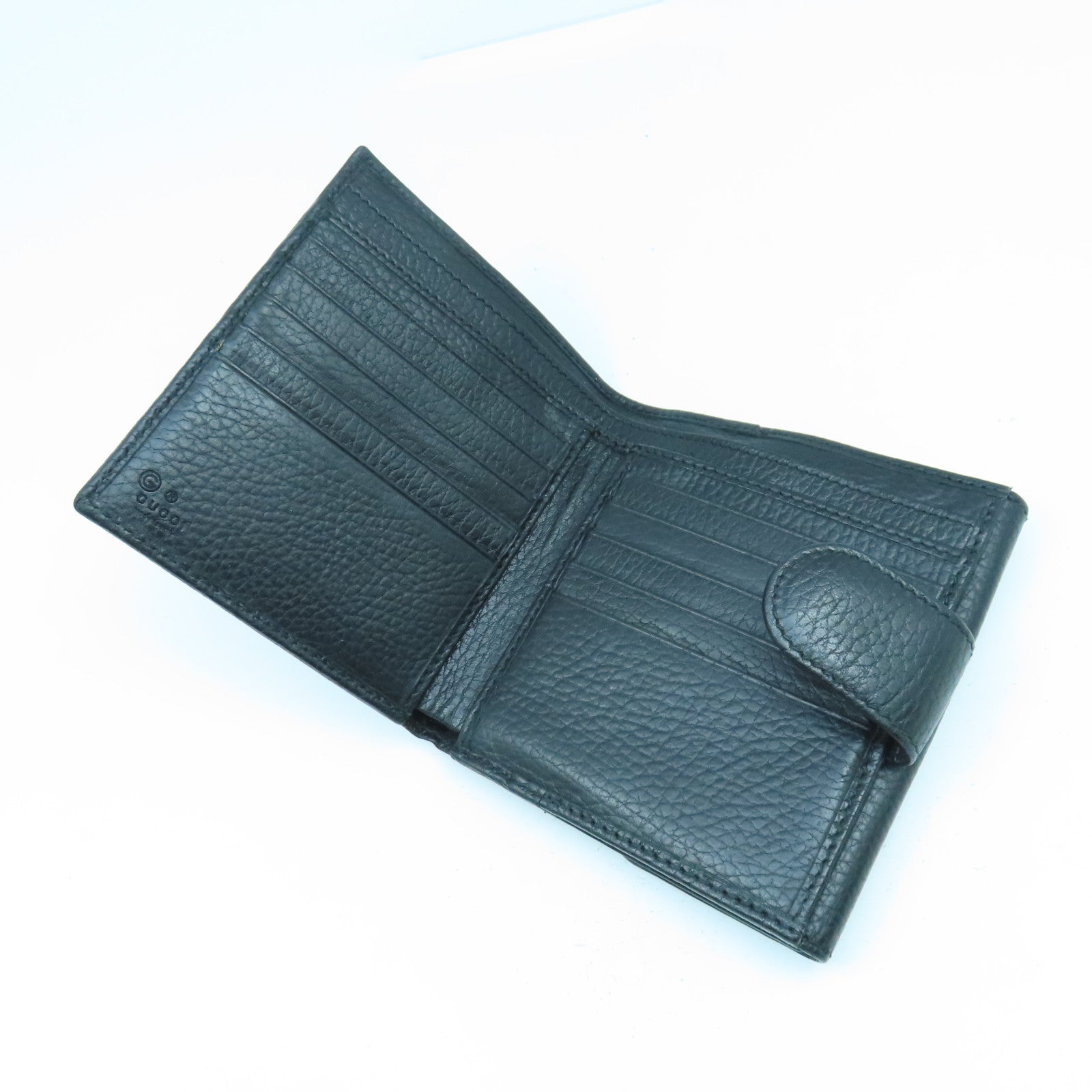 GUCCI 【激減優惠】牛皮皮革Wallet金扣錢包黑色
