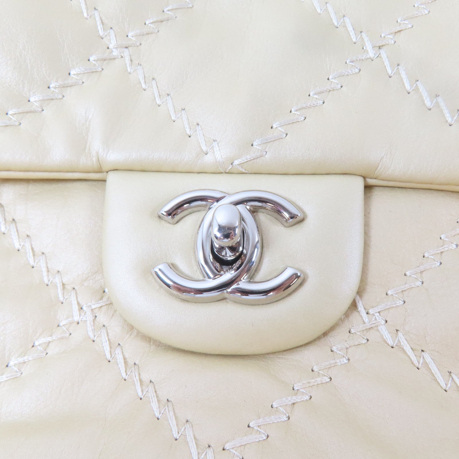 CHANEL 菱格羊皮皮革Chain Shoulder Bag銀扣鏈帶肩背袋金色