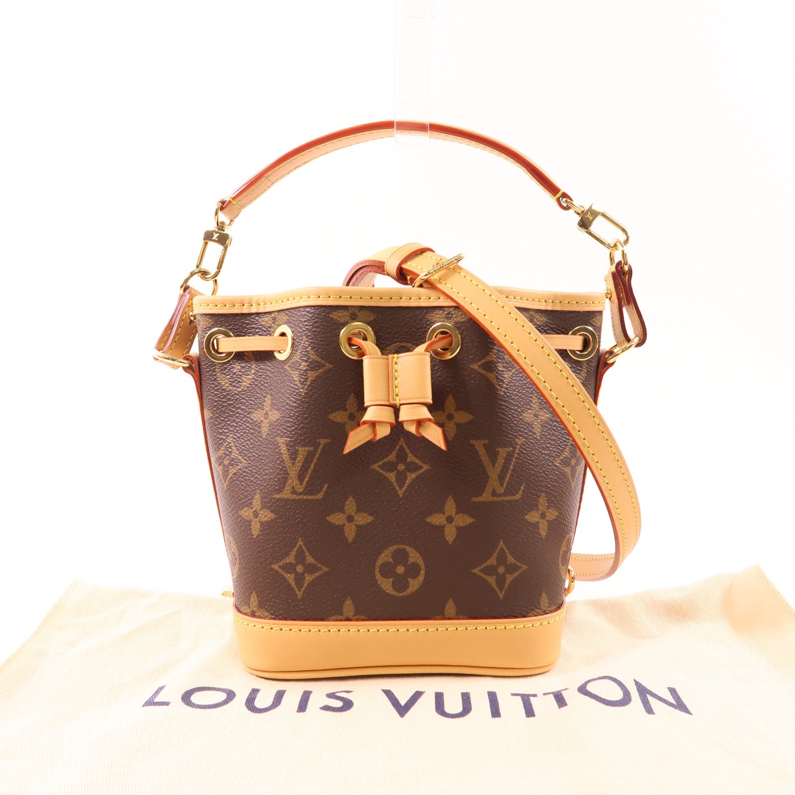 LOUIS VUITTON Monogram Nano Noe金扣手挽肩背兩用袋
