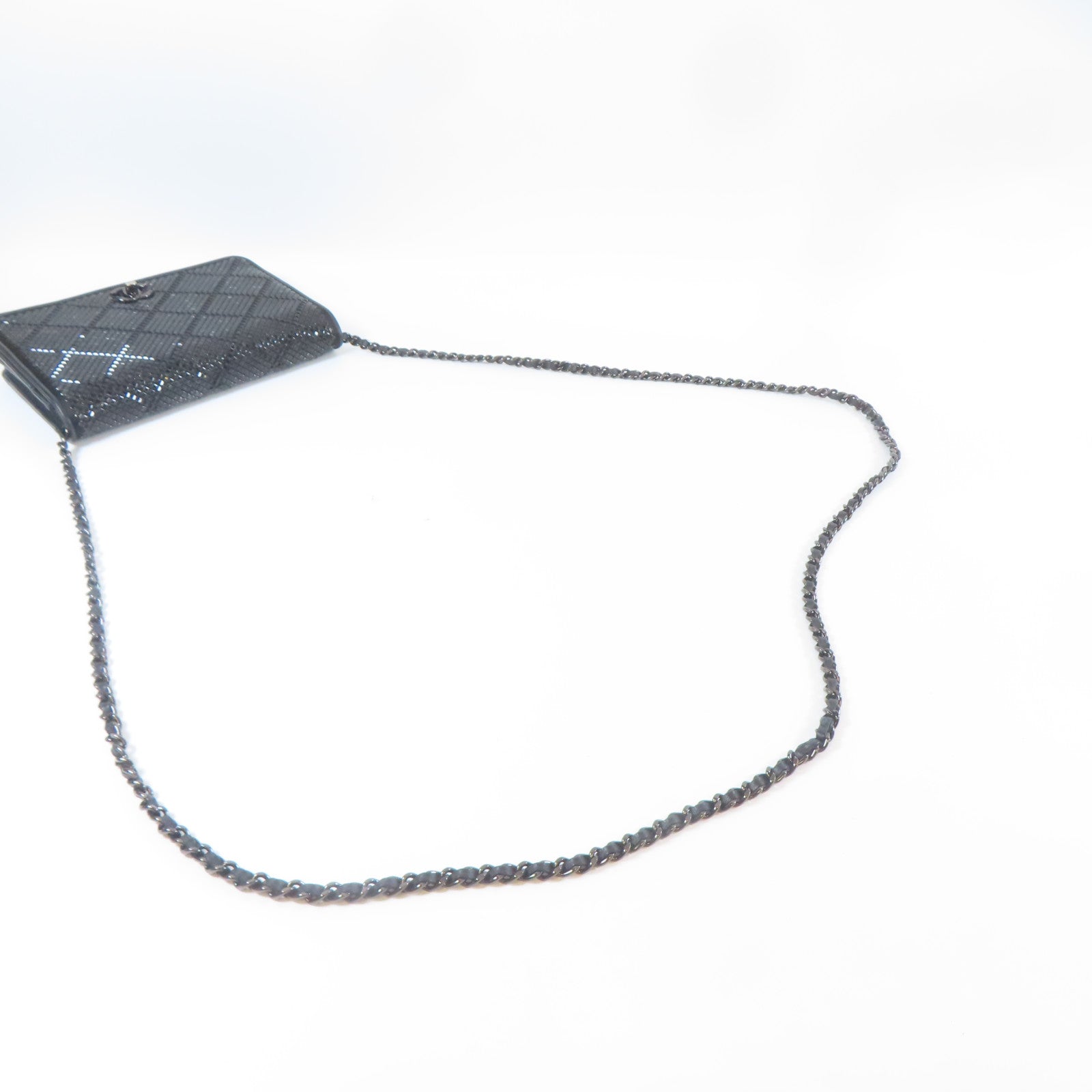 CHANEL 【激減優惠】菱格皮革Chain Shoulder黑扣鏈帶肩背袋黑色