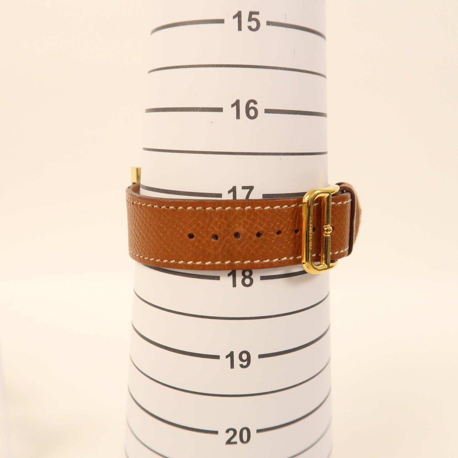 HERMES Heure H Swift皮革手錶石英機芯經典駝色