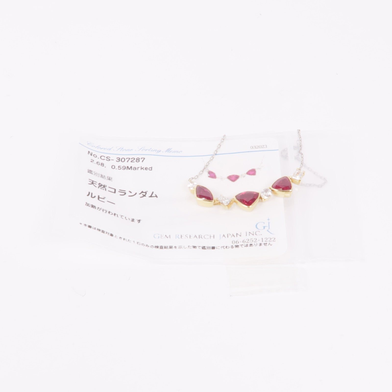 JEWELRY Ruby Diamond Necklace18K Yellow Gold PT850 Platinum