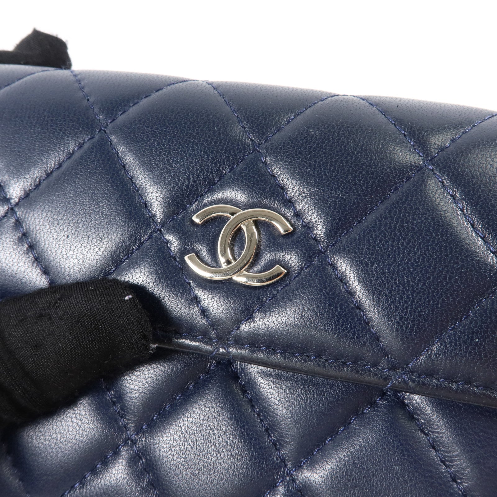 CHANEL 羊皮皮革Bifold Wallet銀扣錢包