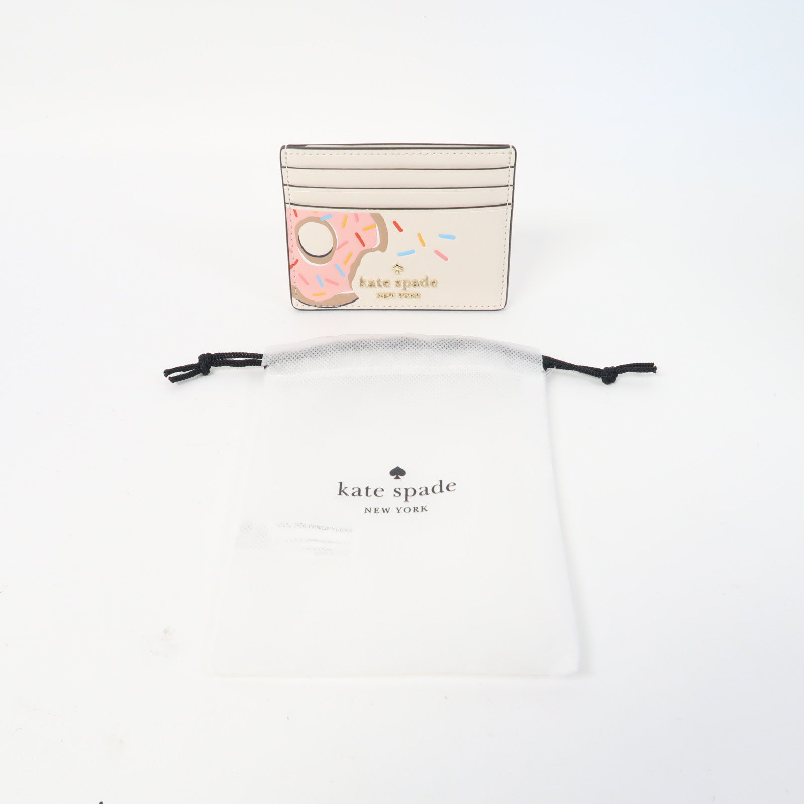 Kate Spade 【激減優惠】牛皮皮革Card Case金扣卡片套米色