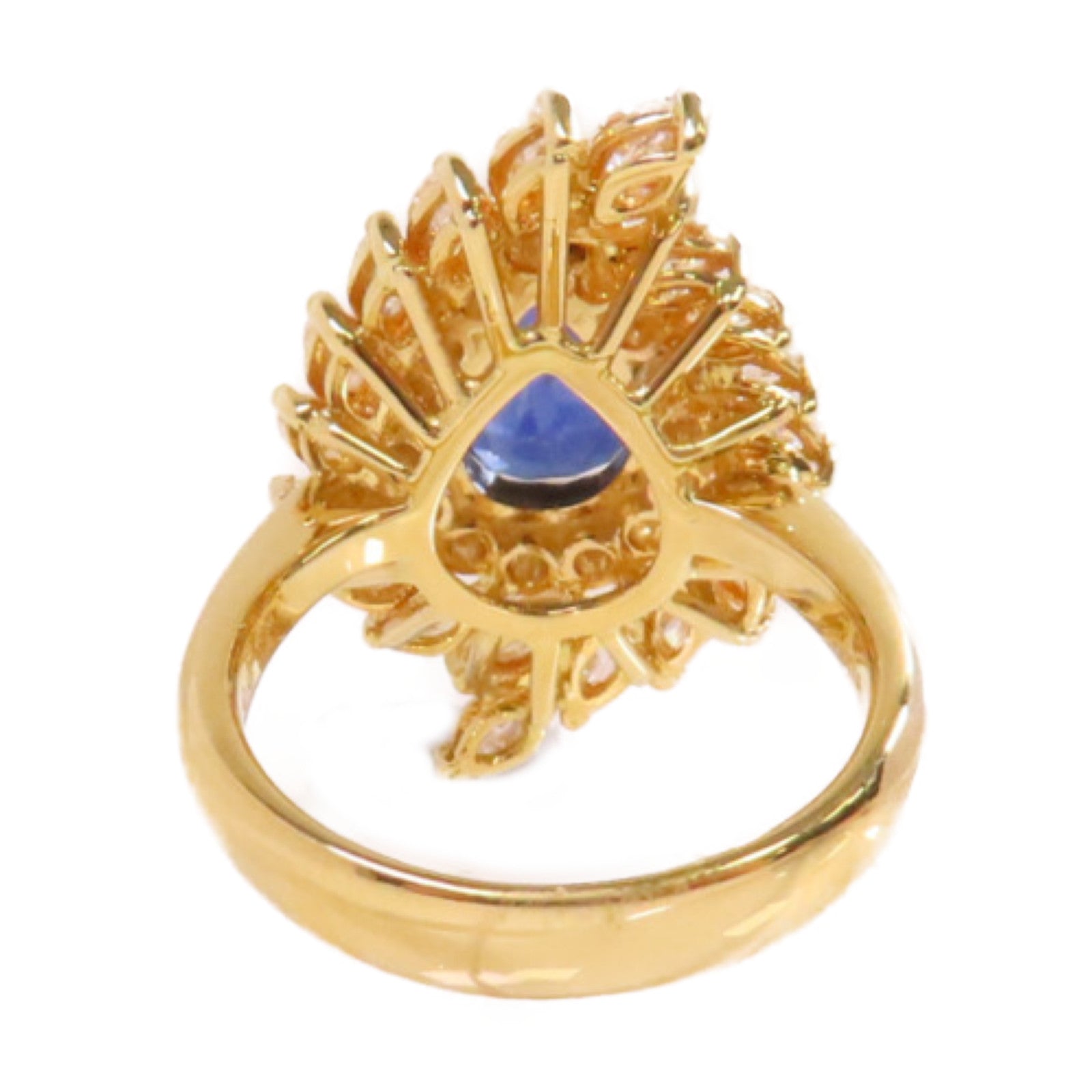 JEWELRY 【激減優惠】18K黃金/2.51ct藍寶石/1.61ct鑚石Sapphire Diamond Ring戒指US#6.5