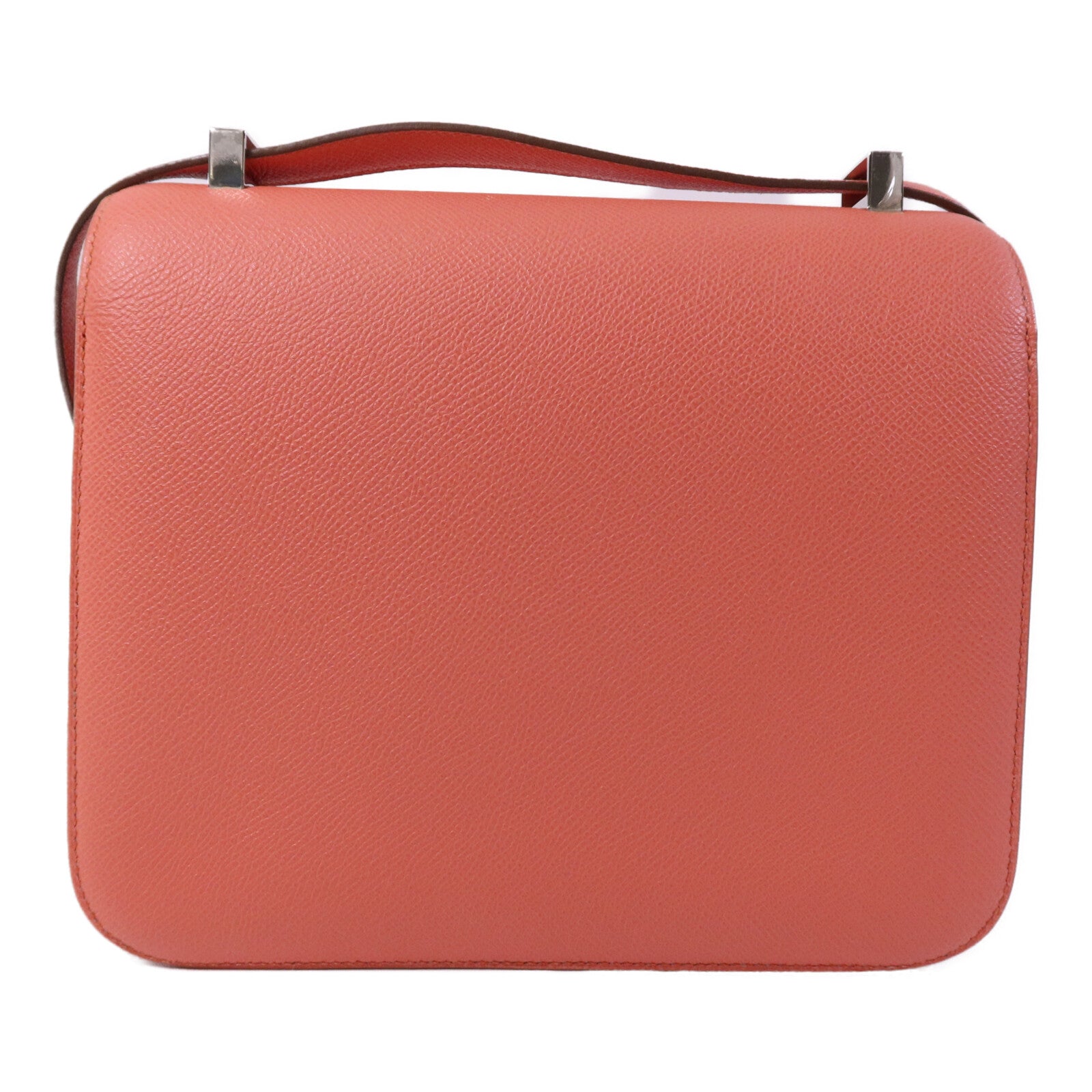 HERMES Epsom皮革Constance 24銀扣肩背袋Flamingo