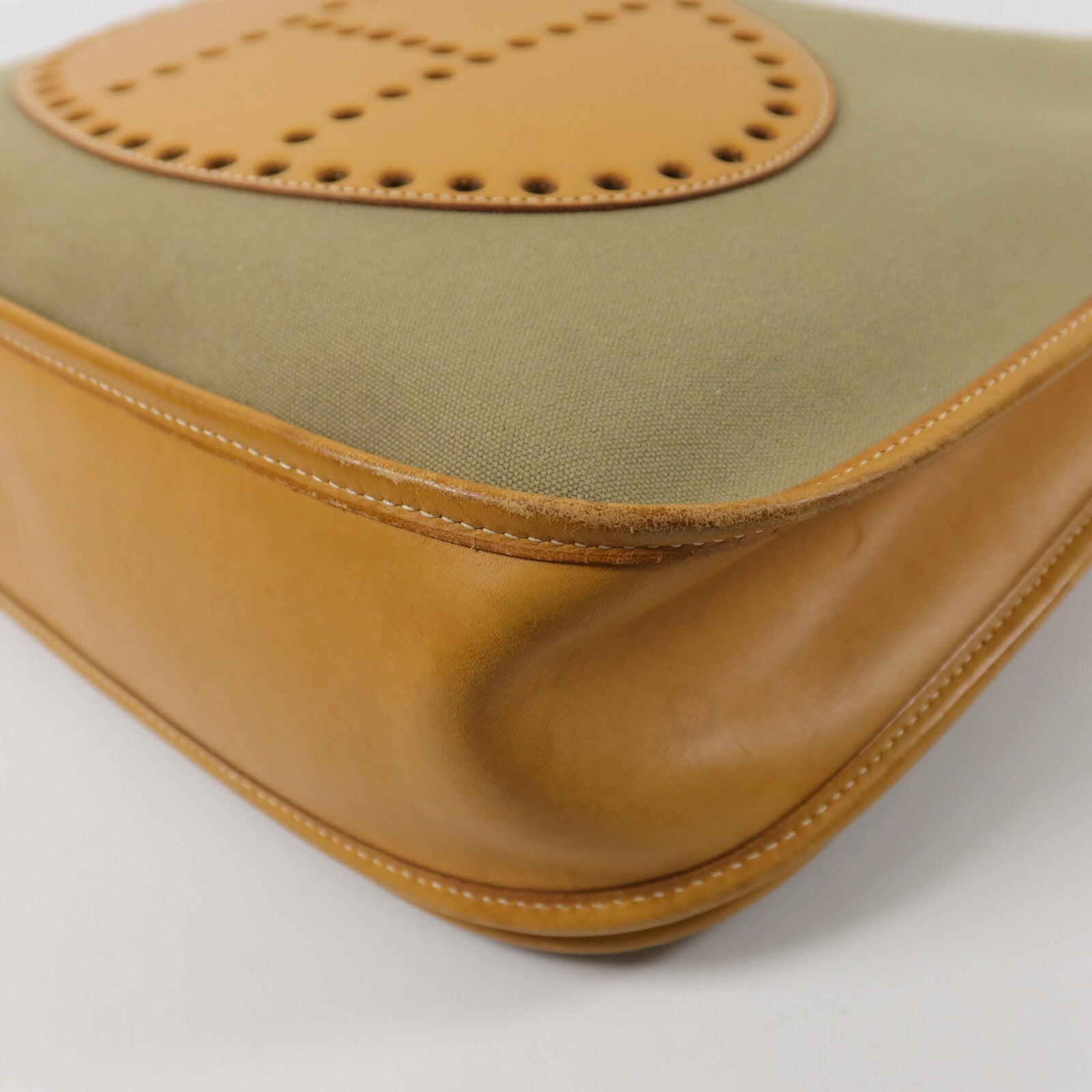 HERMES 帆布Evelyne PM肩背袋Green