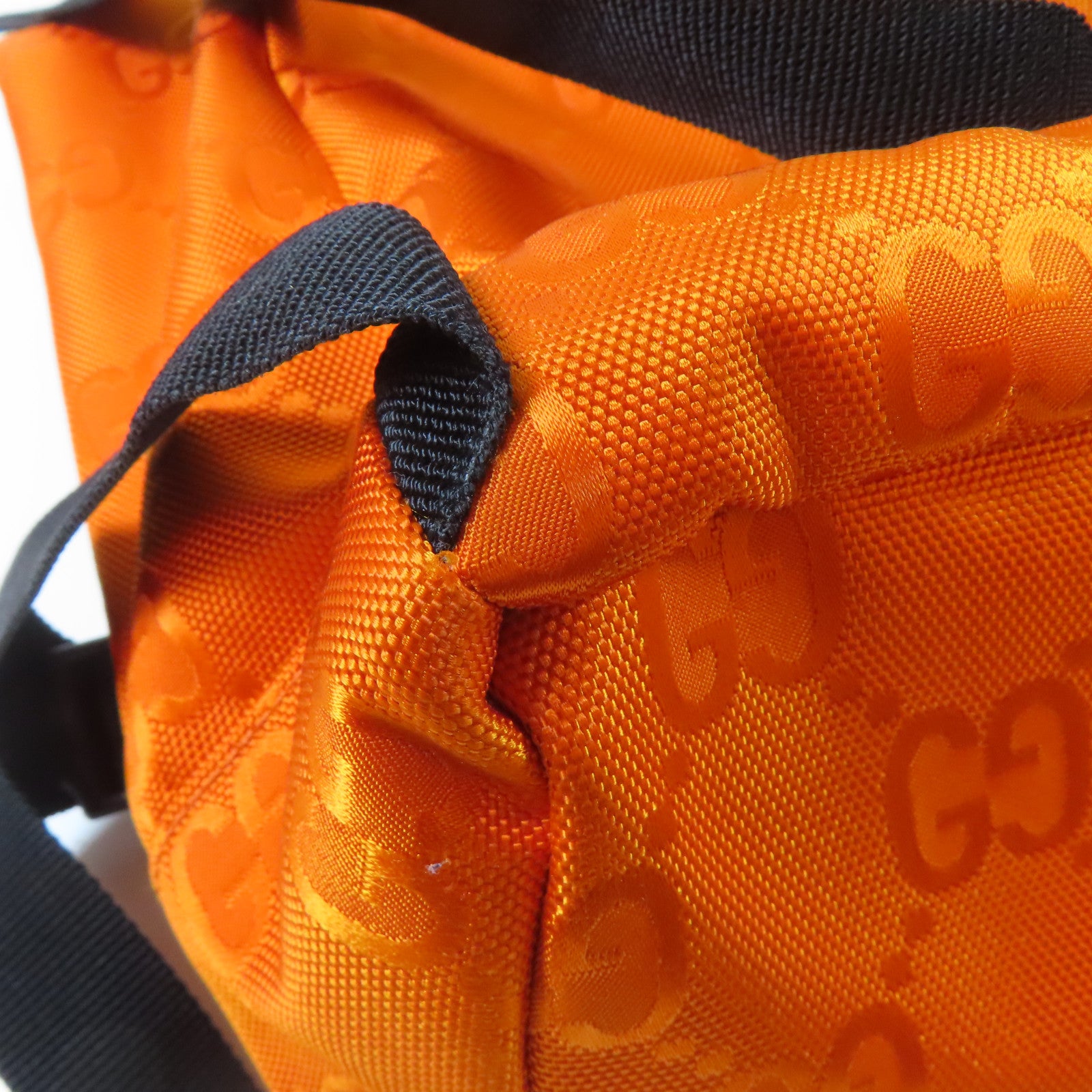 GUCCI 尼龍Rucksack BackPack銀扣背包橙色