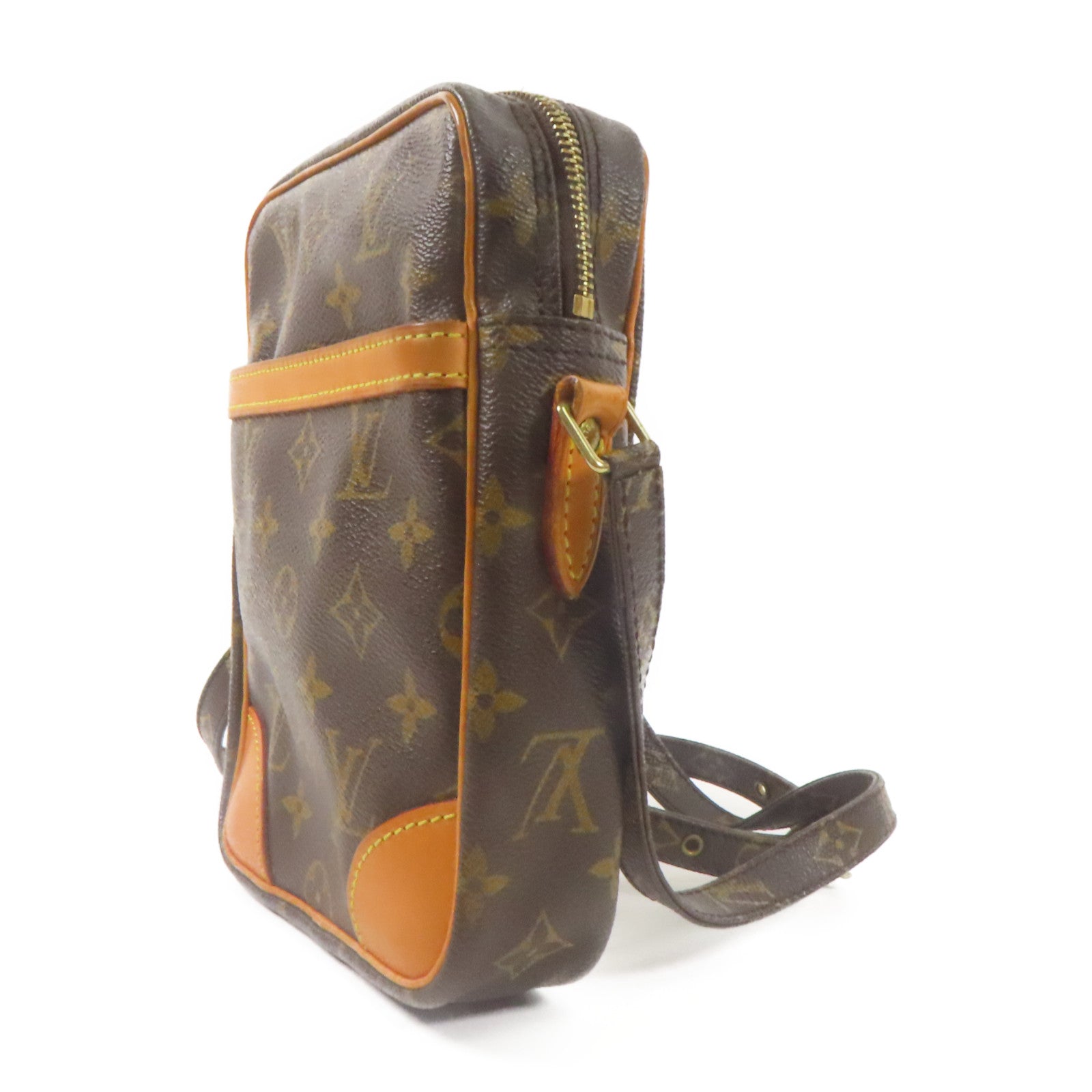 LOUIS VUITTON Monogram Danube金扣肩背袋棕色