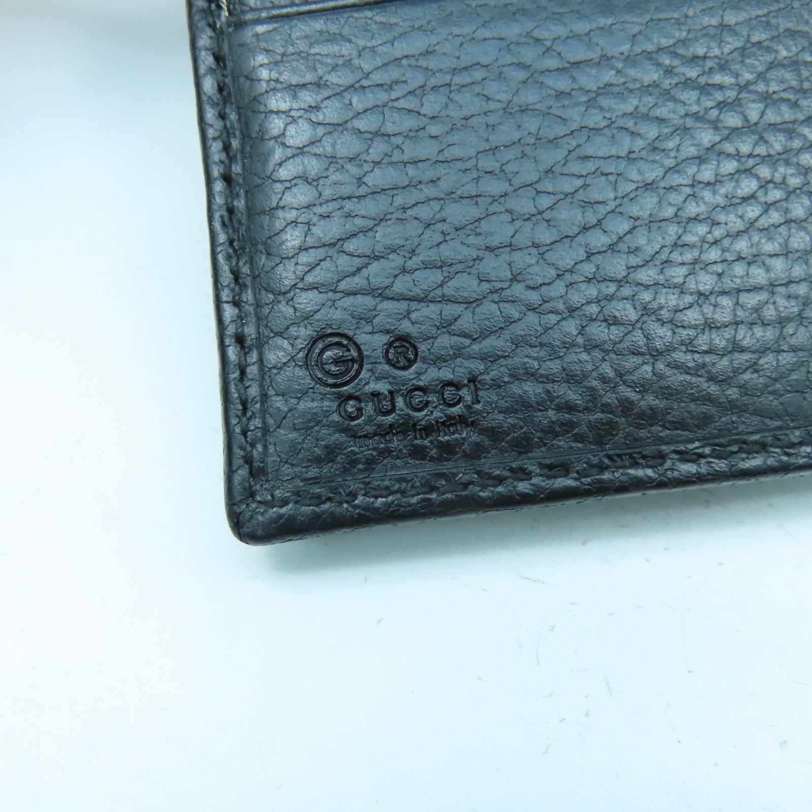GUCCI 【激減優惠】牛皮皮革Wallet金扣錢包黑色