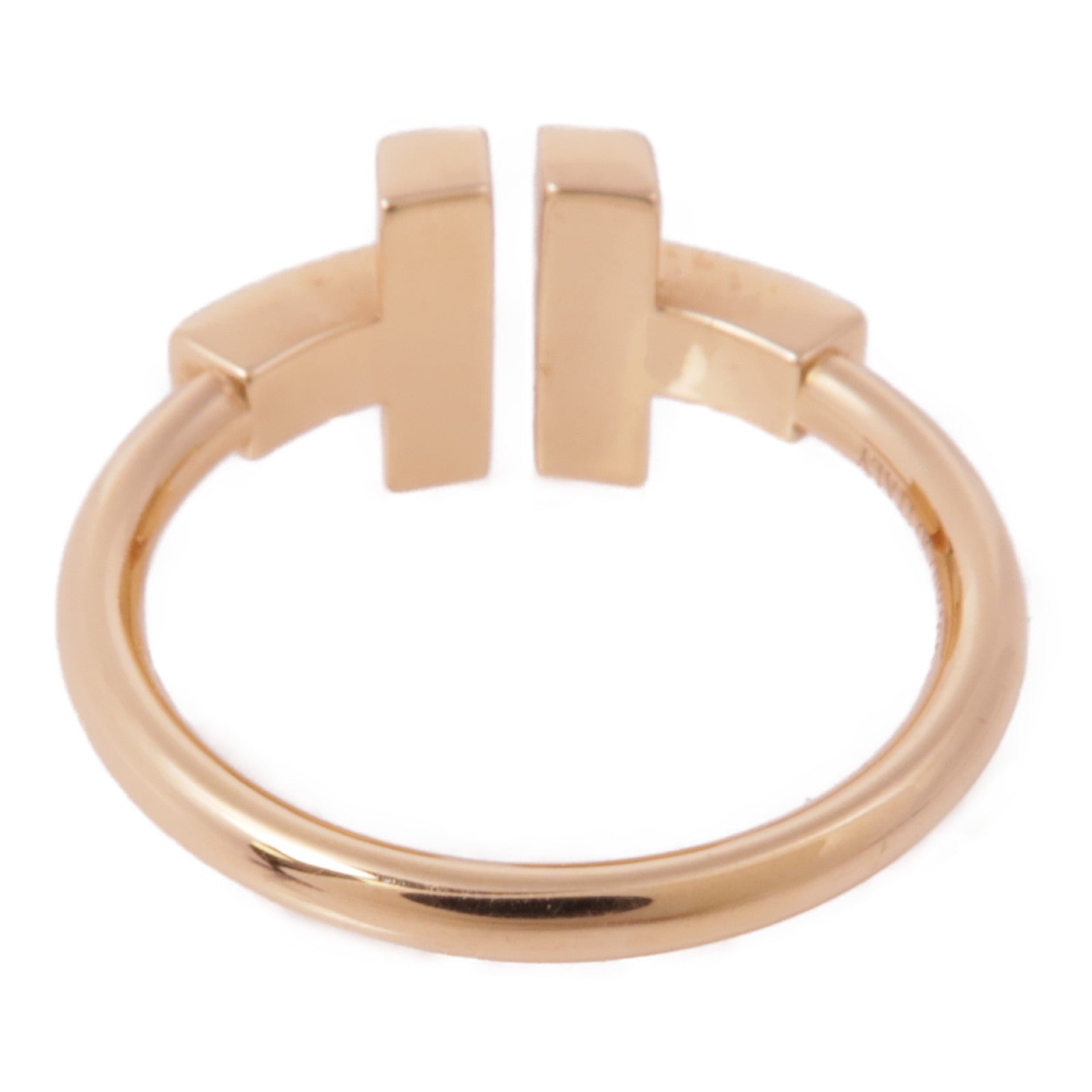 TIFFANY＆CO 18K玫瑰金Diamond T Wire Ring戒指