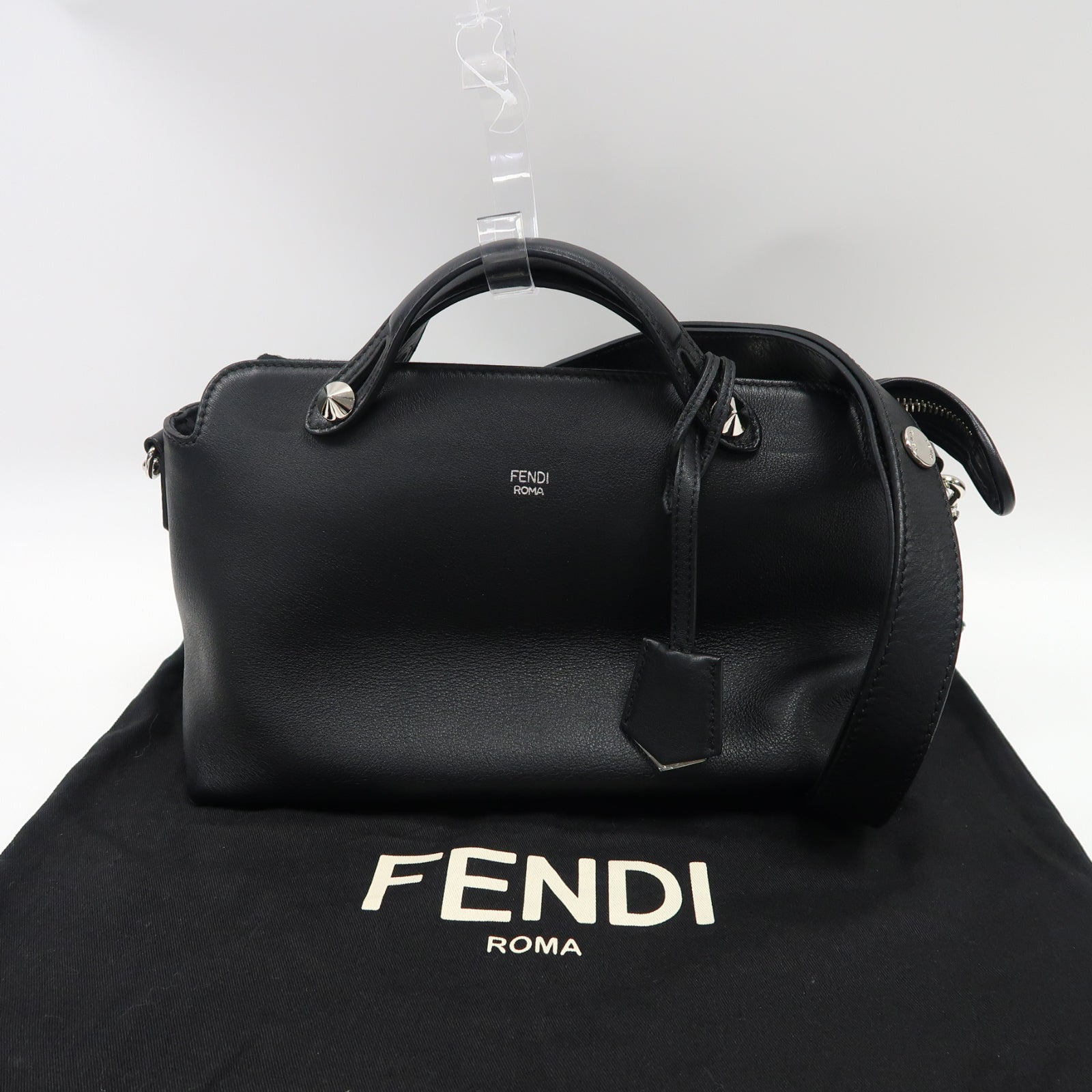 FENDI 牛皮皮革By The Way 2Way Shoulder Bag手挽肩背兩用袋黑色