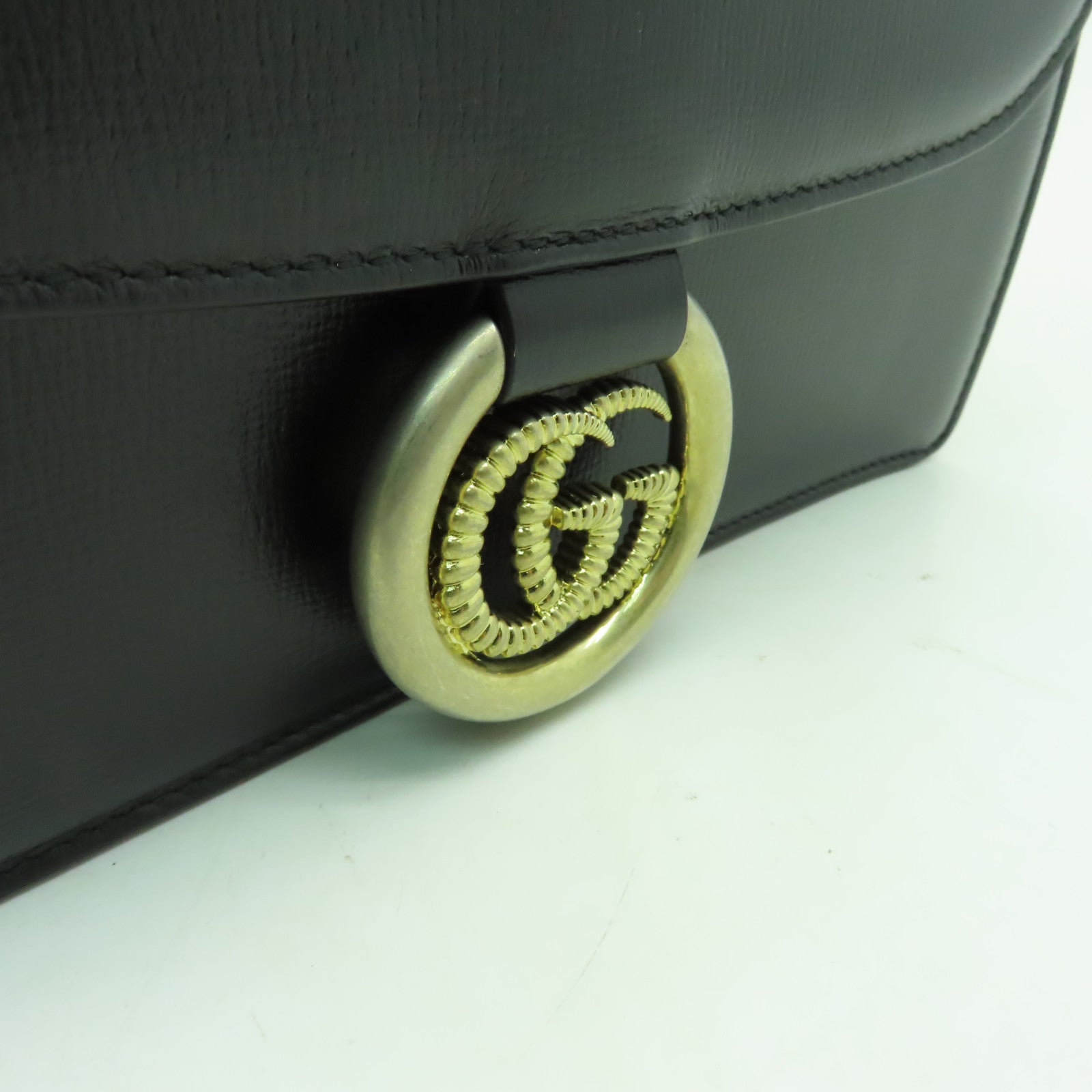 GUCCI 【激減優惠】牛皮皮革Shoulder Bag金扣肩背袋黒色