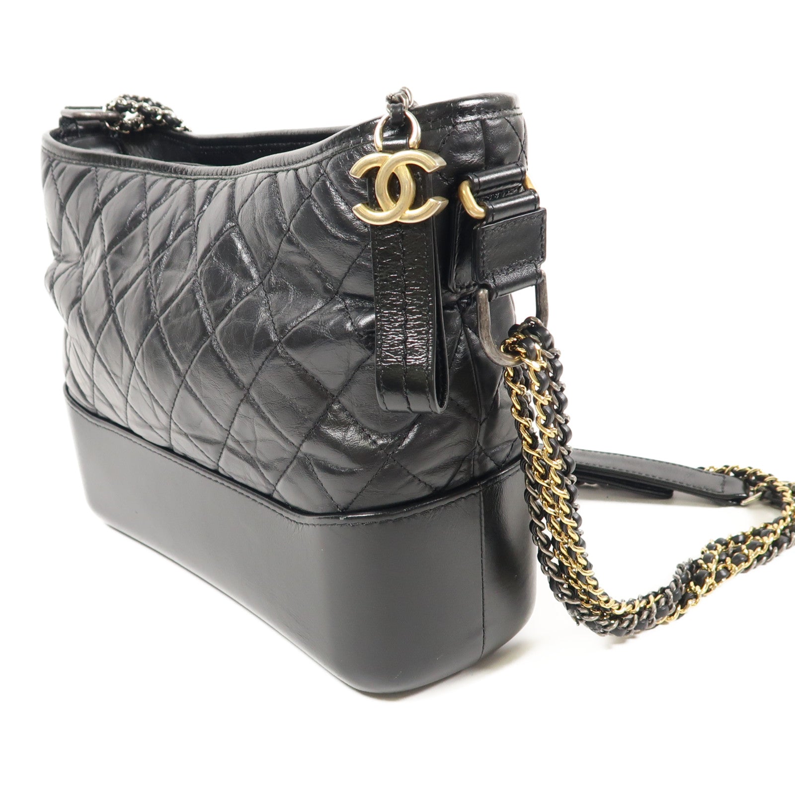 CHANEL 皮革Gabrielle Large鏈帶肩背袋