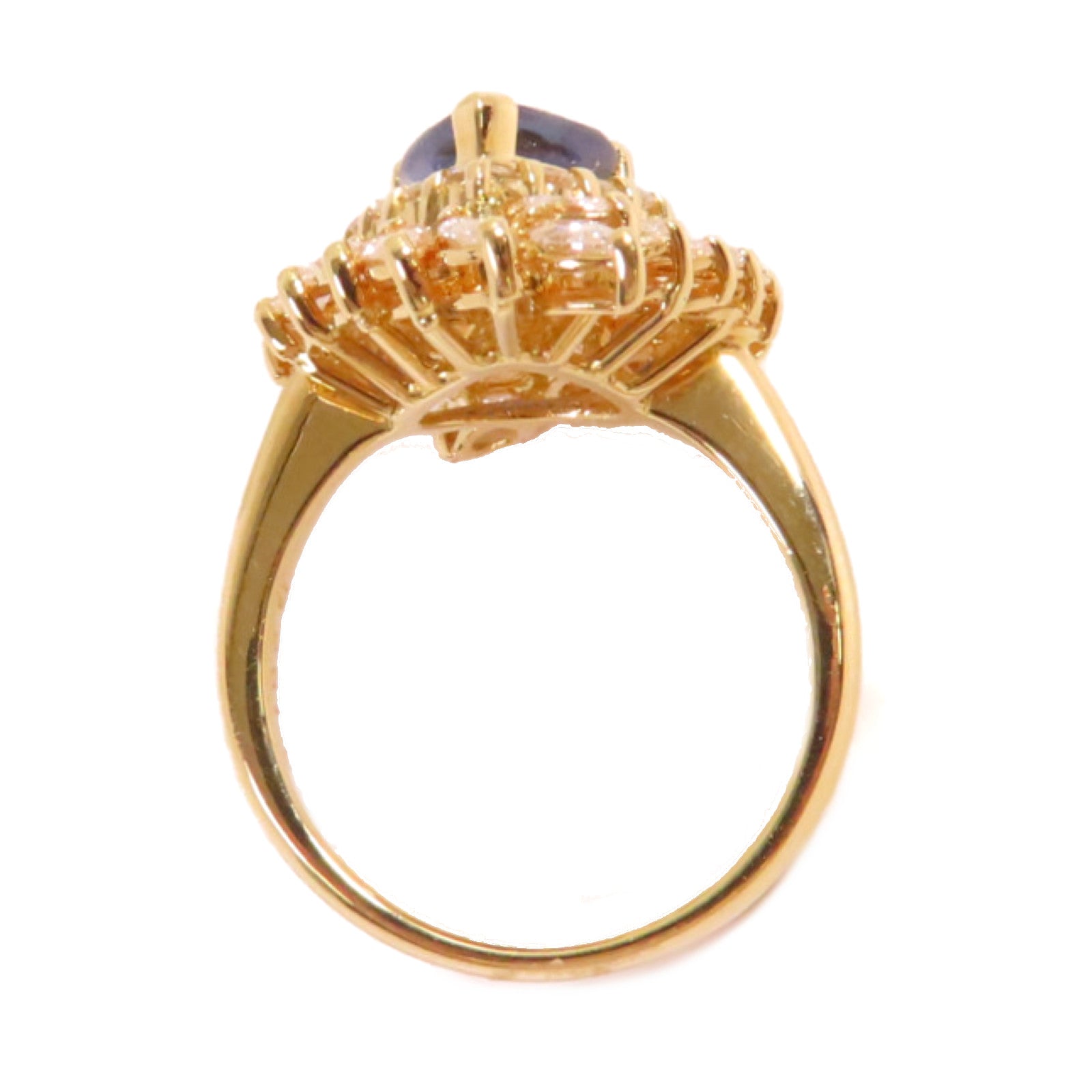 JEWELRY 【激減優惠】18K黃金/2.51ct藍寶石/1.61ct鑚石Sapphire Diamond Ring戒指US#6.5
