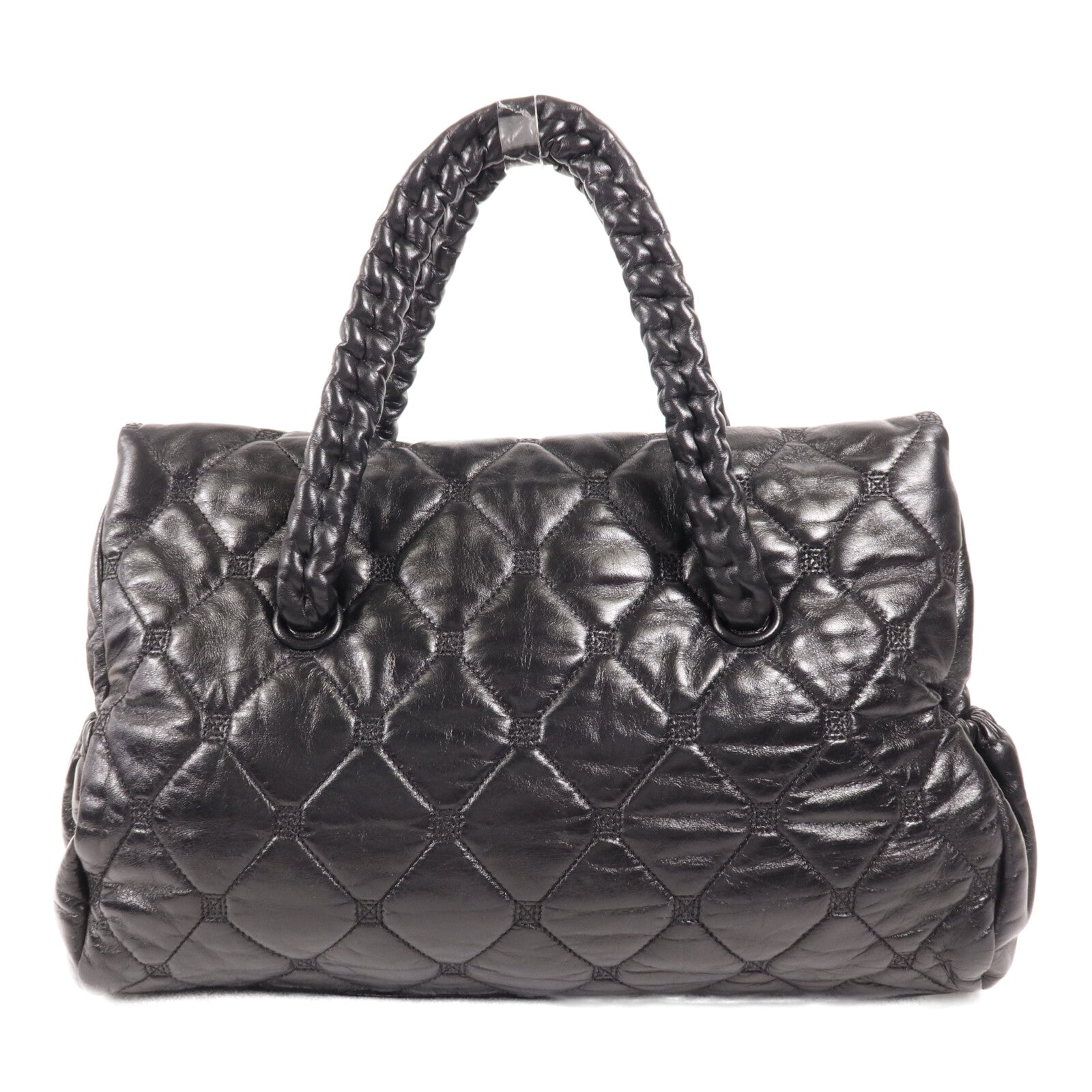 CHANEL 羊皮皮革Handbag銀扣手挽袋