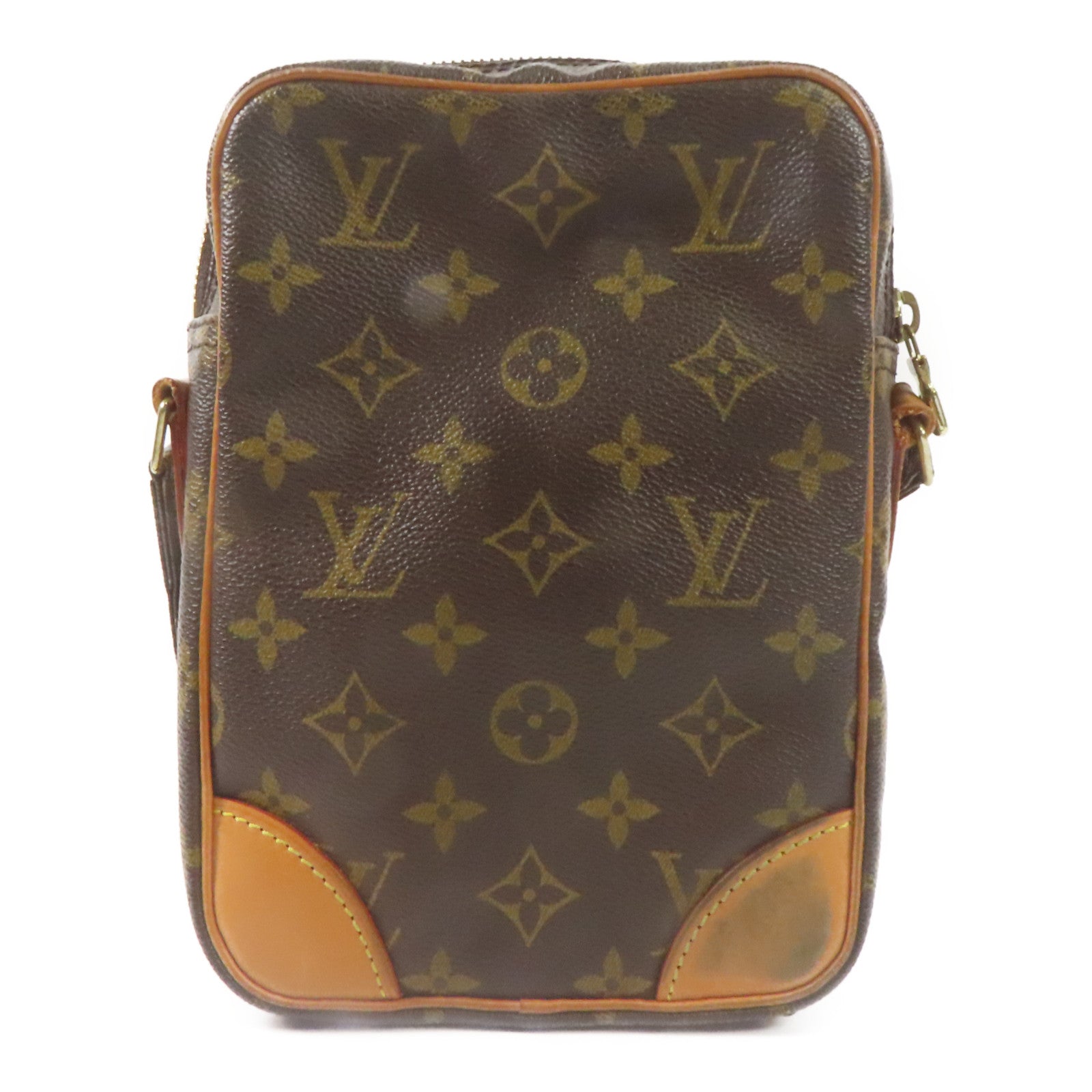 LOUIS VUITTON Monogram Danube金扣肩背袋棕色