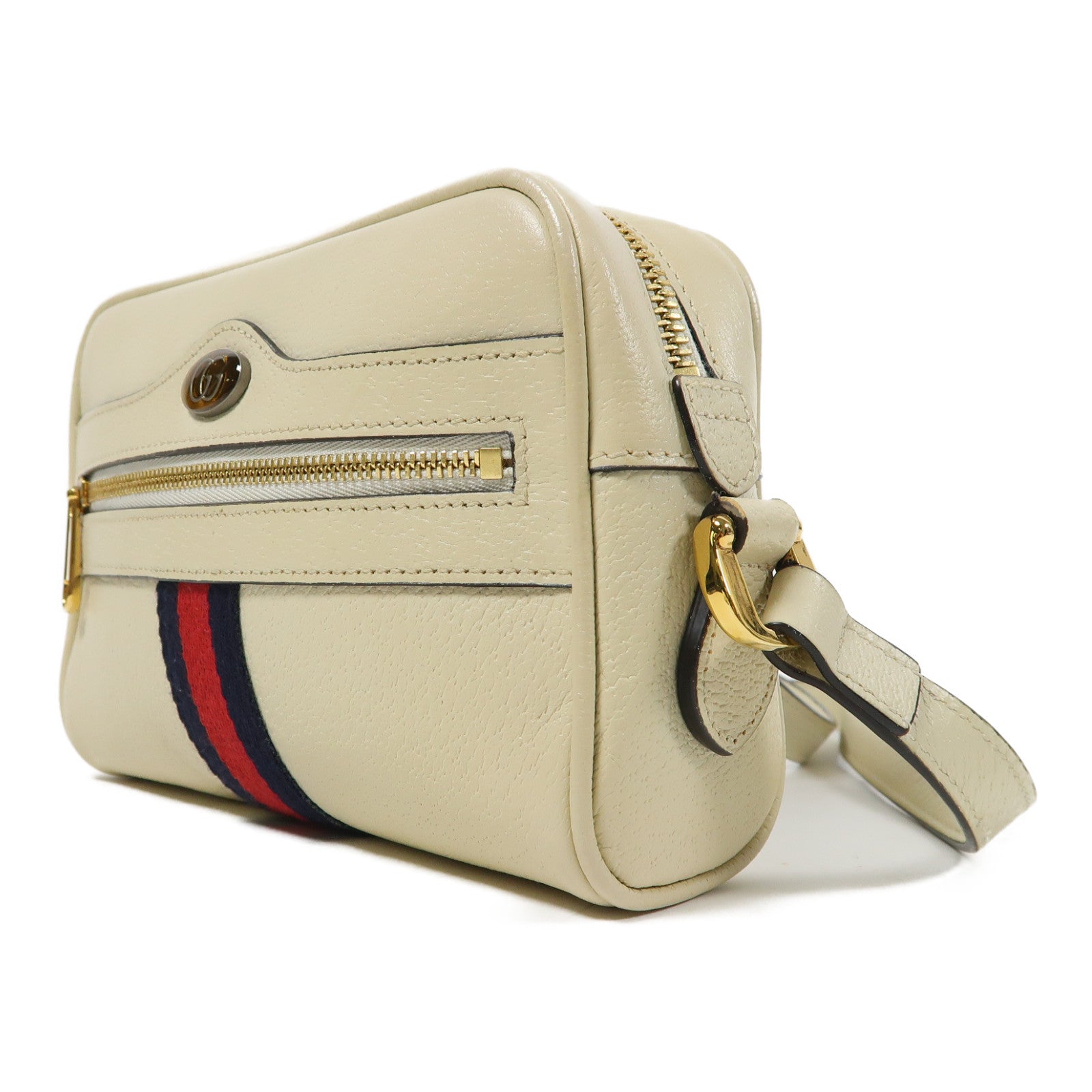 GUCCI 牛皮皮革Shoulder Bag金扣肩背袋白色