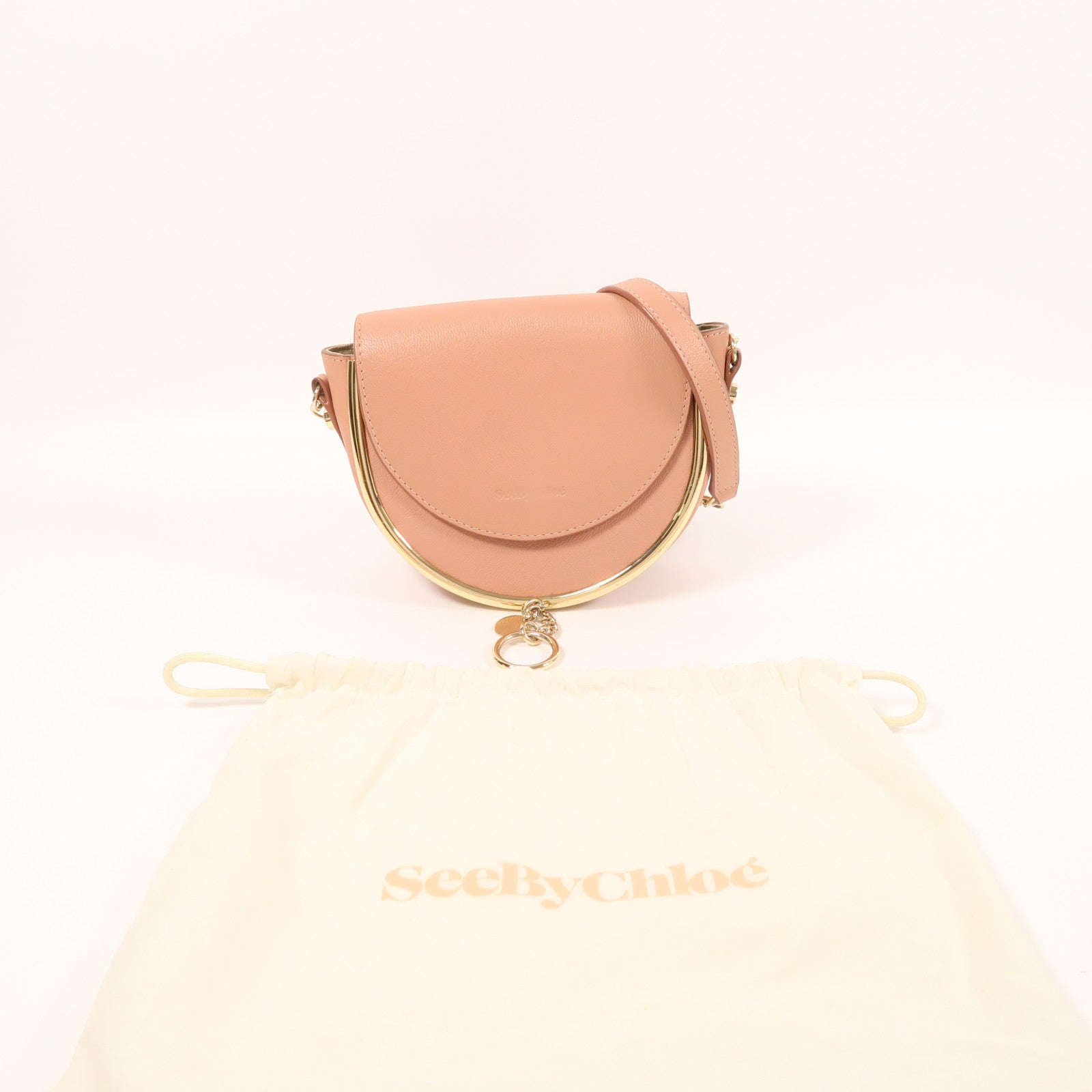 SEE BY CHLOE 牛皮皮革Chain Shoulder金扣鏈帶肩背袋