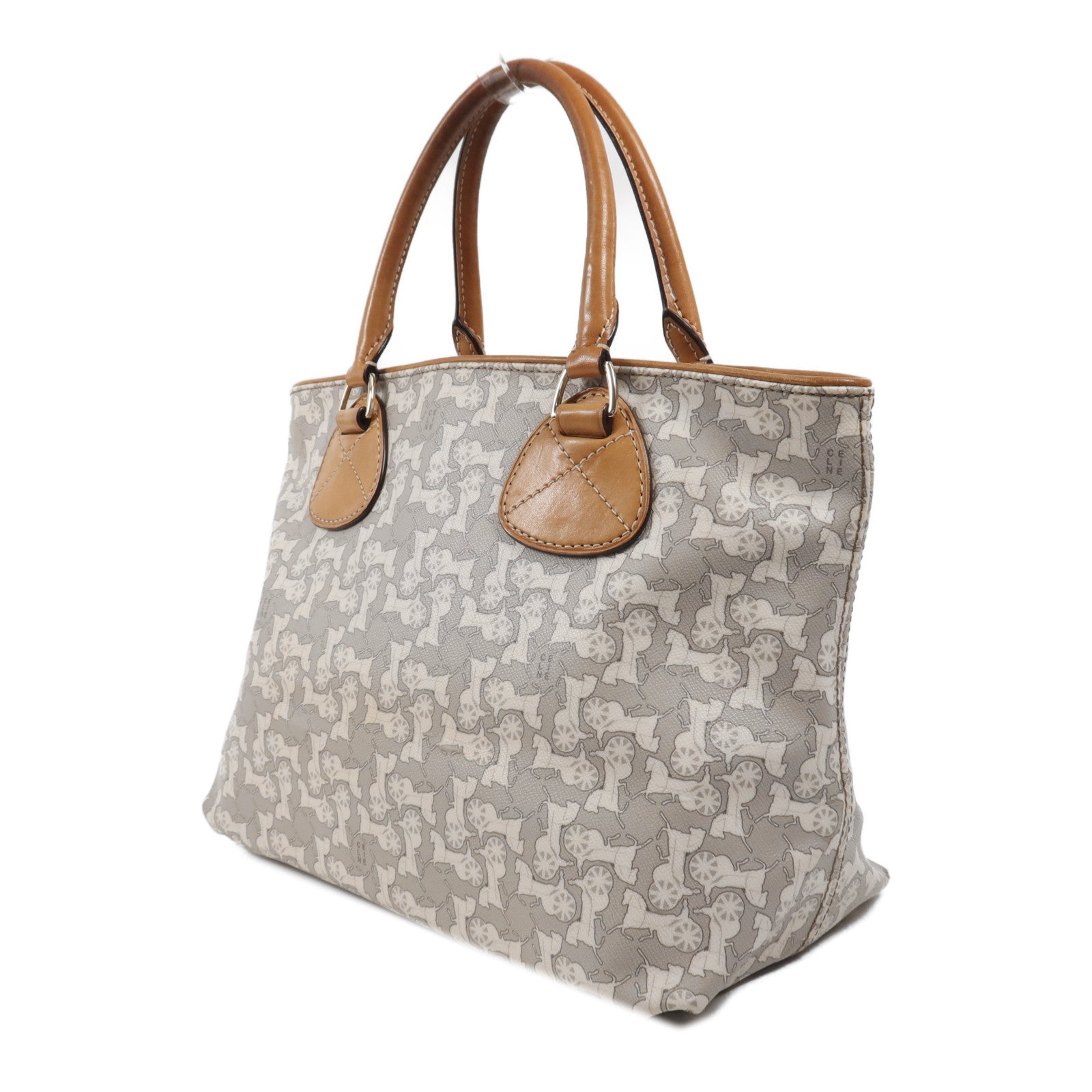 CELINE 塗層帆布Hand Bag金扣手挽袋