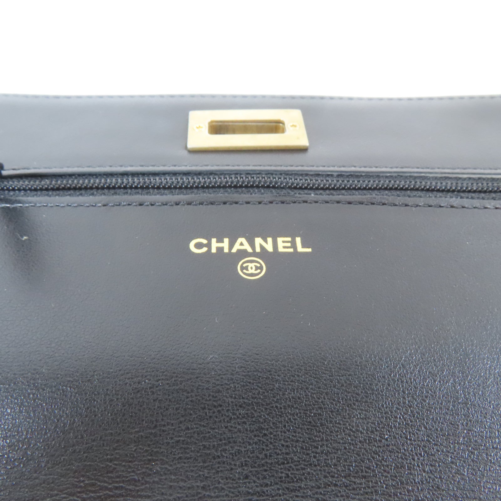 CHANEL 【激減優惠】菱格羊皮皮革2.55 Wallet On Chain金扣鏈帶肩背袋黑色