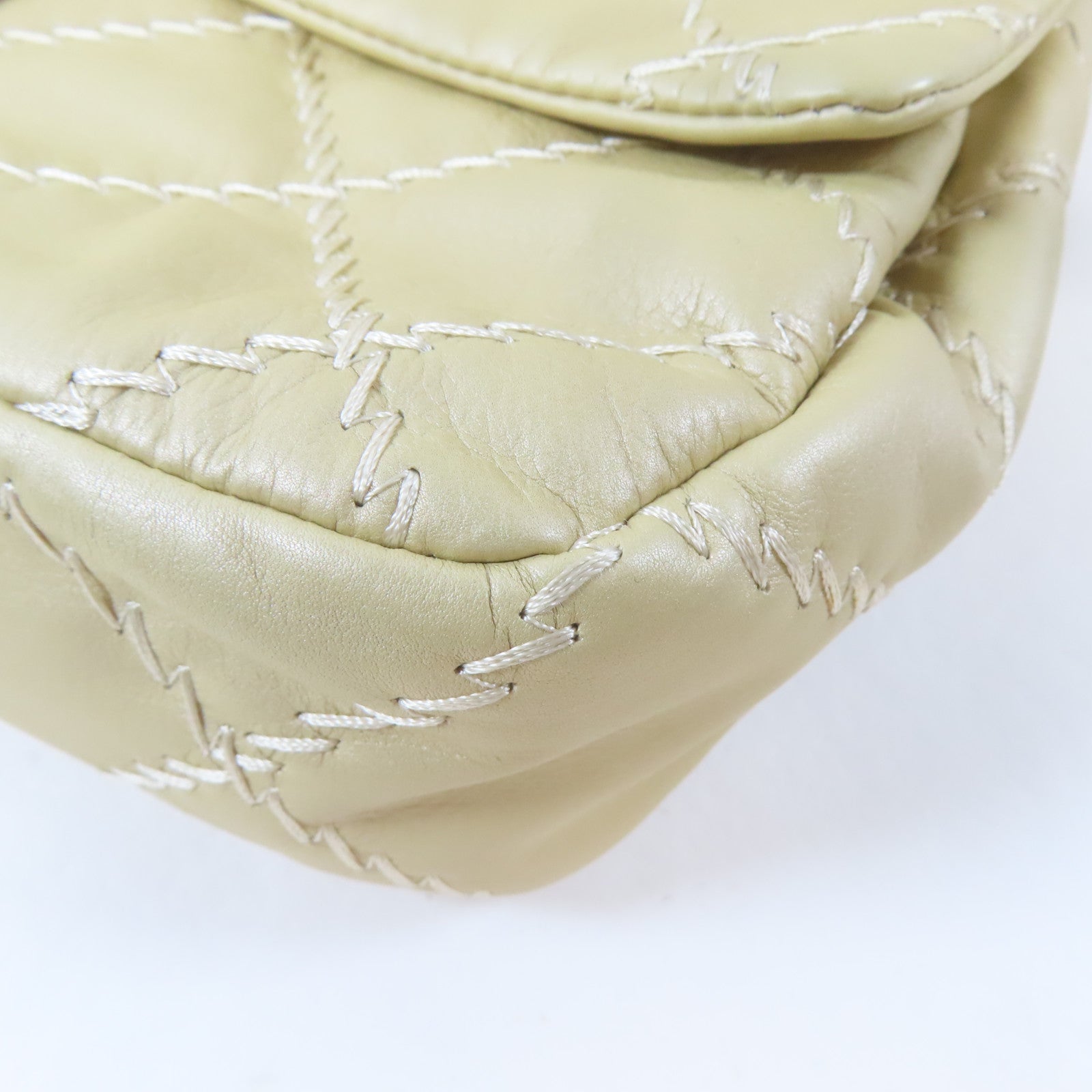 CHANEL 菱格羊皮皮革Chain Shoulder Bag銀扣鏈帶肩背袋金色