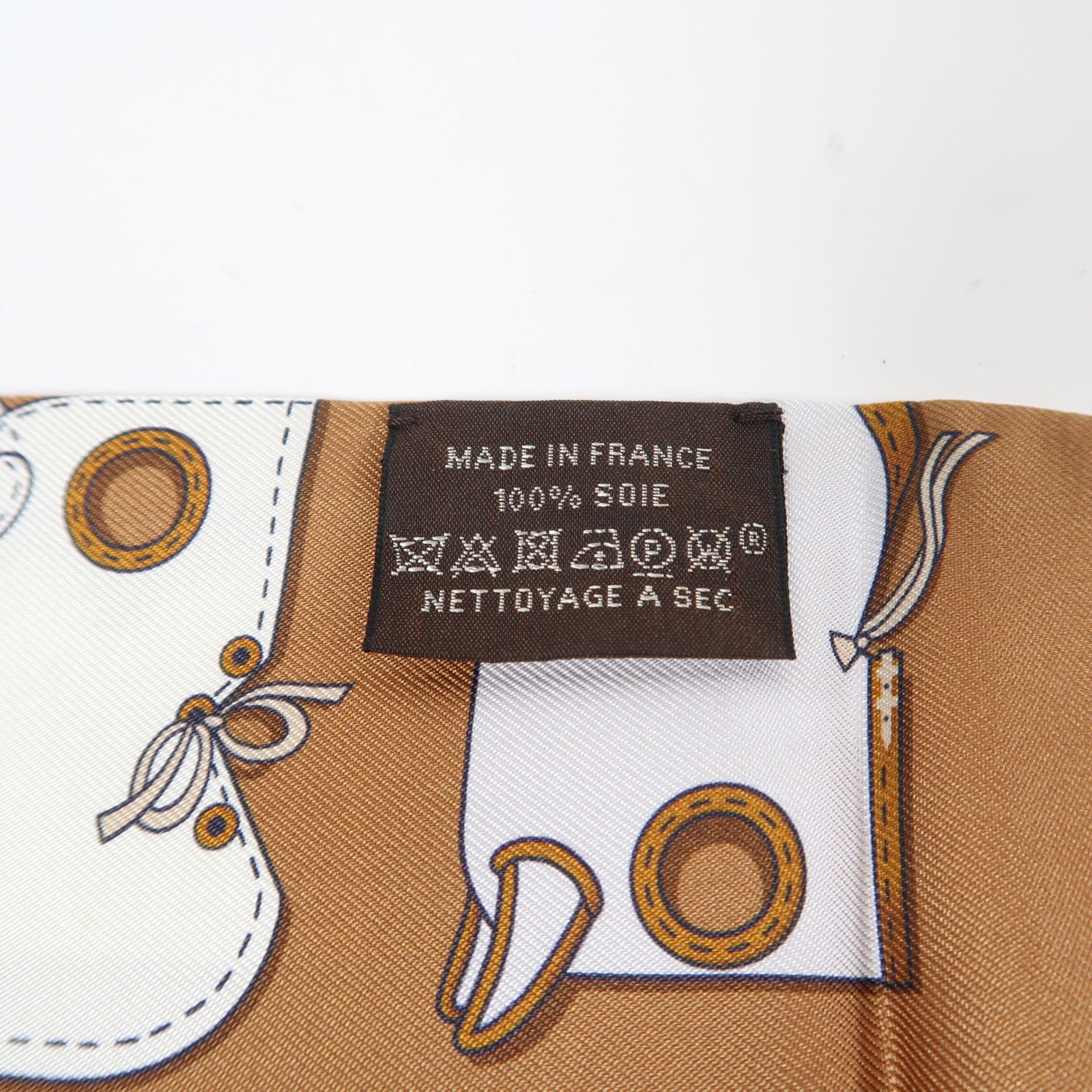 HERMES 【激減優惠】絲質Scarf圍巾啡色/藍色