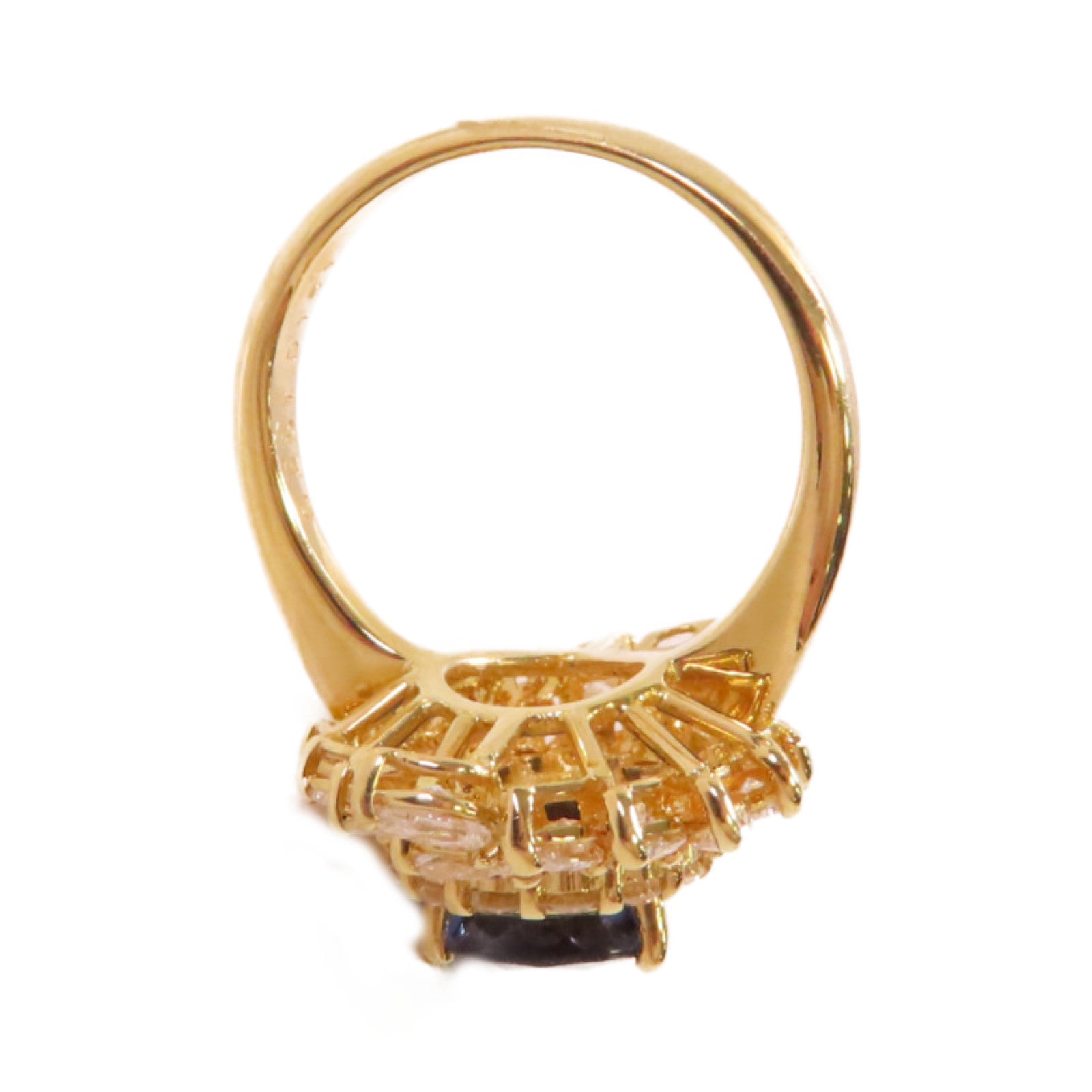 JEWELRY 【激減優惠】18K黃金/2.51ct藍寶石/1.61ct鑚石Sapphire Diamond Ring戒指US#6.5