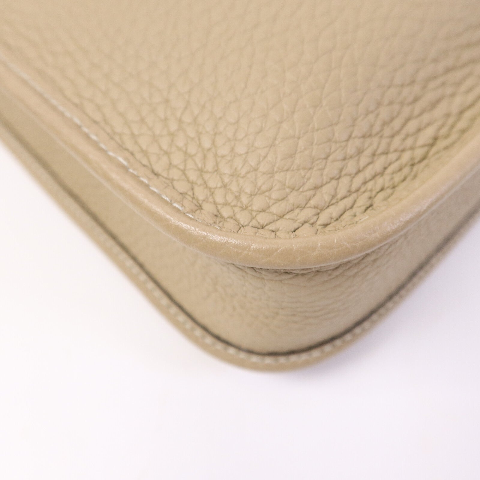 HERMES Clemence皮革Evelyne TPM肩背袋Trench/Blanc
