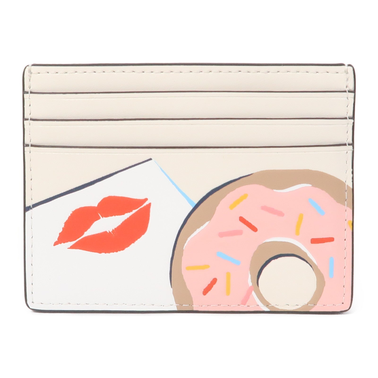Kate Spade 【激減優惠】牛皮皮革Card Case金扣卡片套米色
