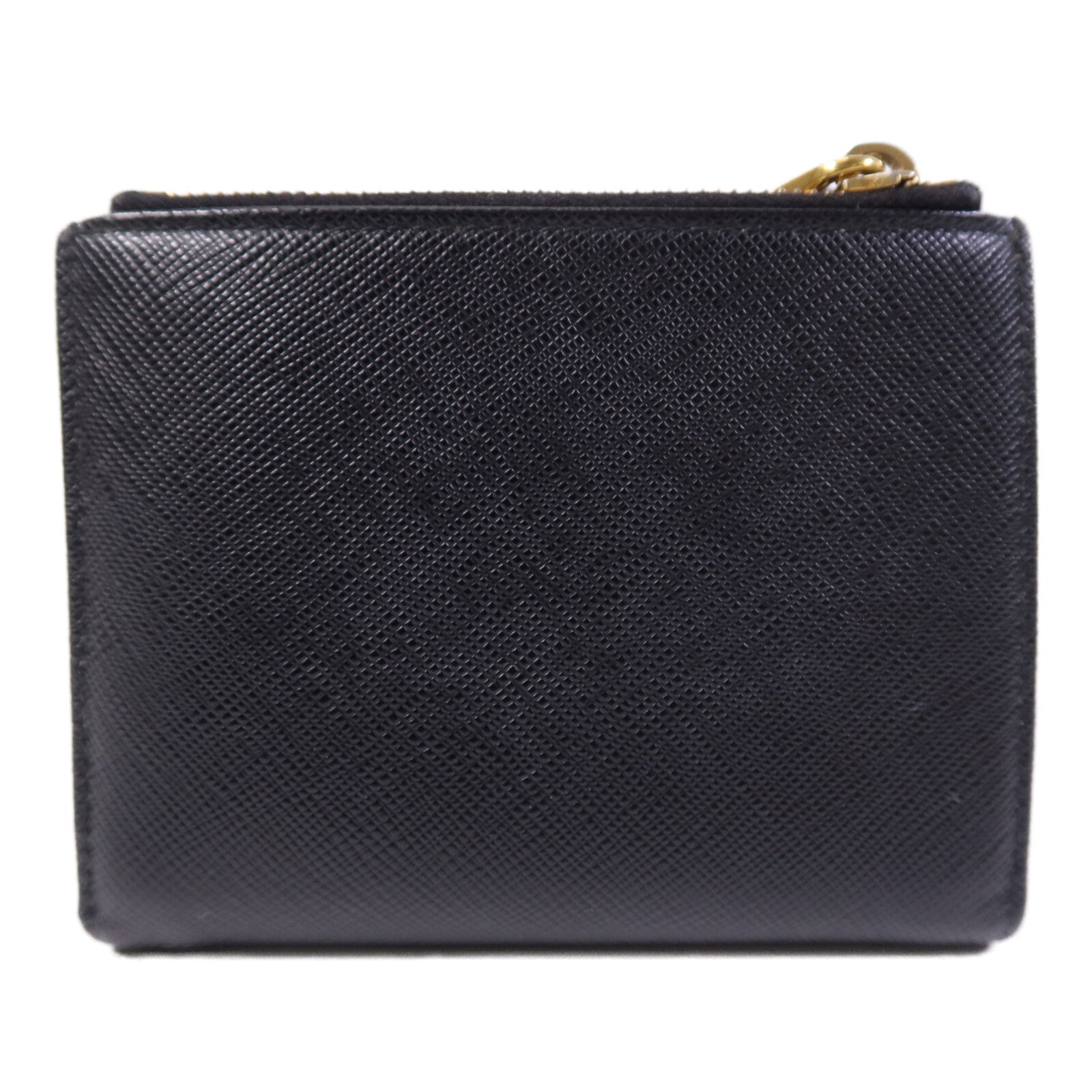 PRADA Saffiano皮革Bifold Wallet金扣錢包