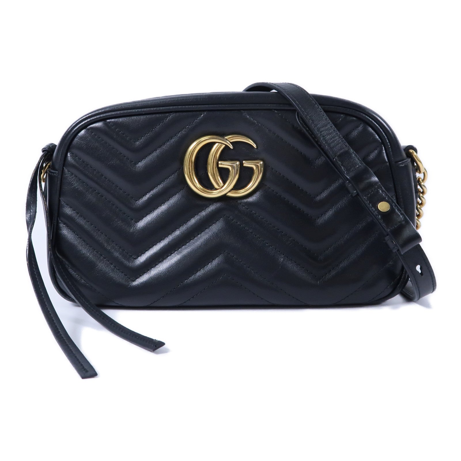 GUCCI 牛皮皮革GG Marmont鏈帶肩背袋