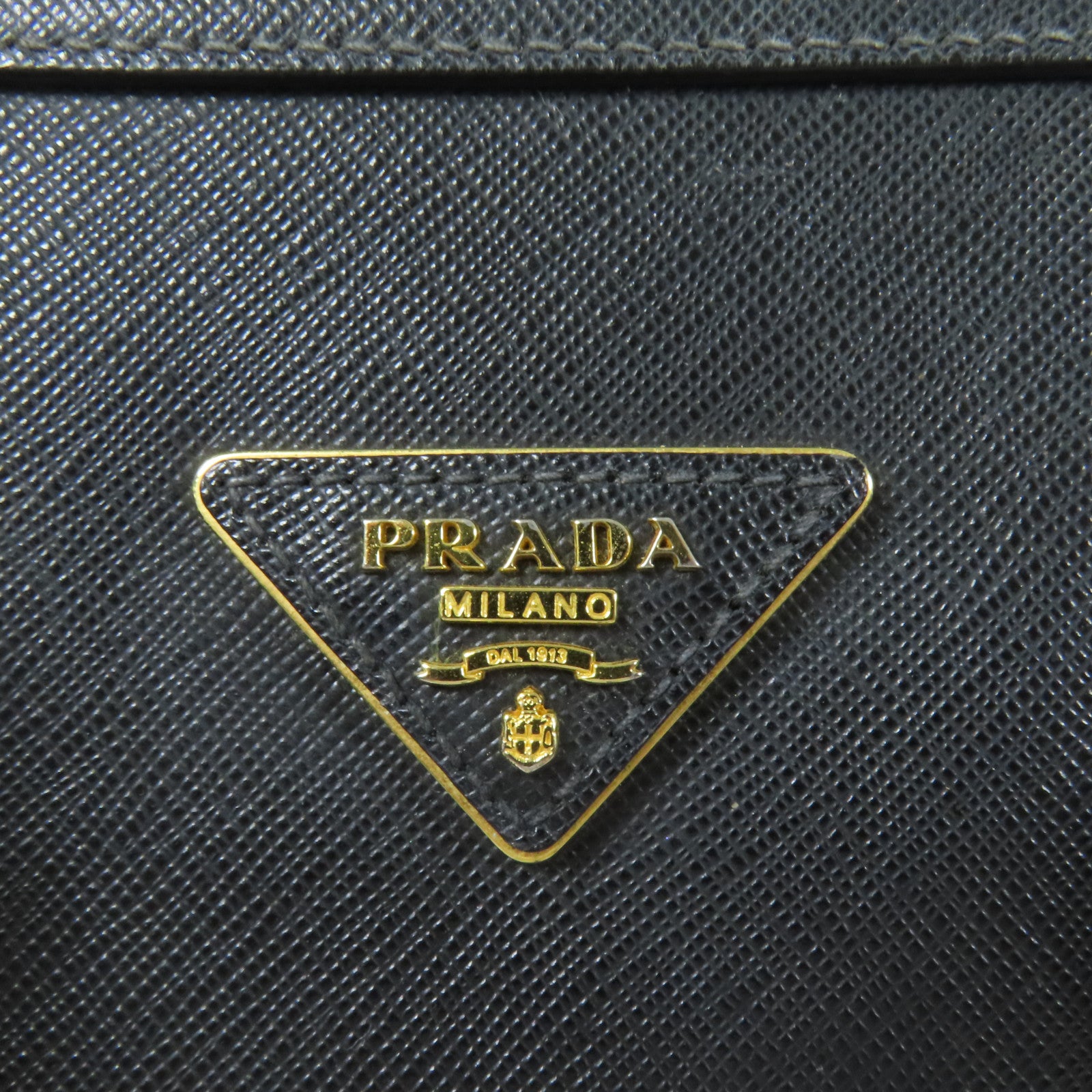 PRADA Saffiano皮革2Way Shoulder金扣手挽肩背兩用袋