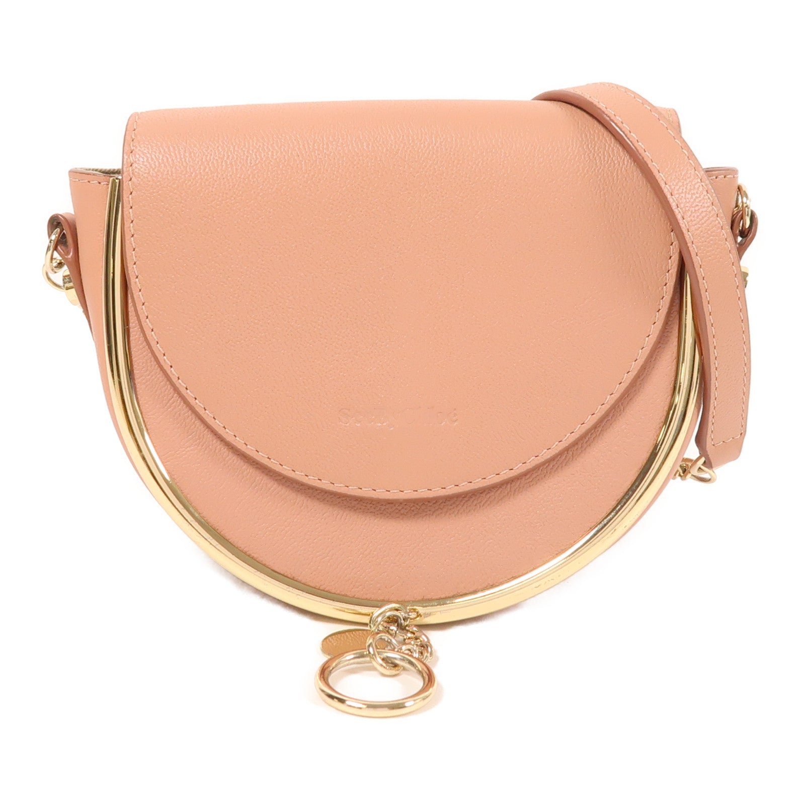 SEE BY CHLOE 牛皮皮革Chain Shoulder金扣鏈帶肩背袋