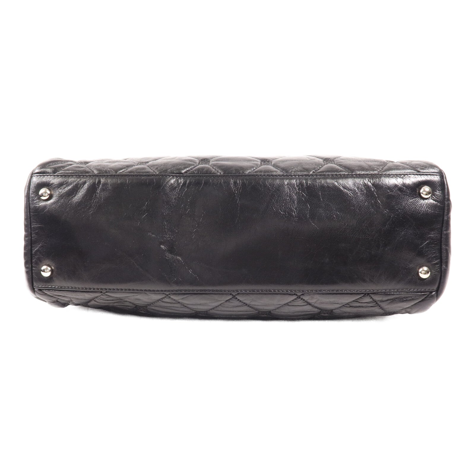 CHANEL 羊皮皮革Handbag銀扣手挽袋