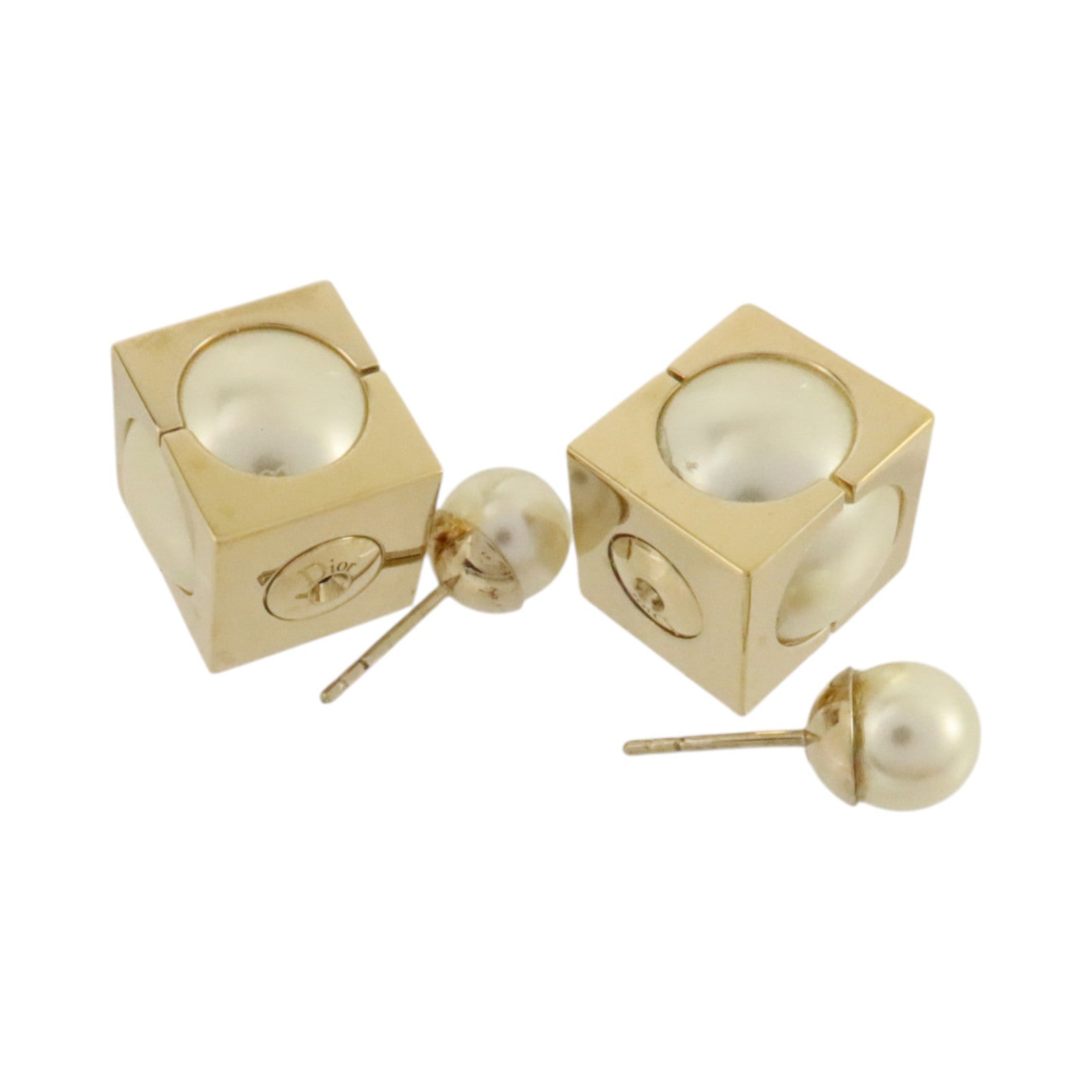 Dior PVC/金屬Tribal Cube Earrings耳環
