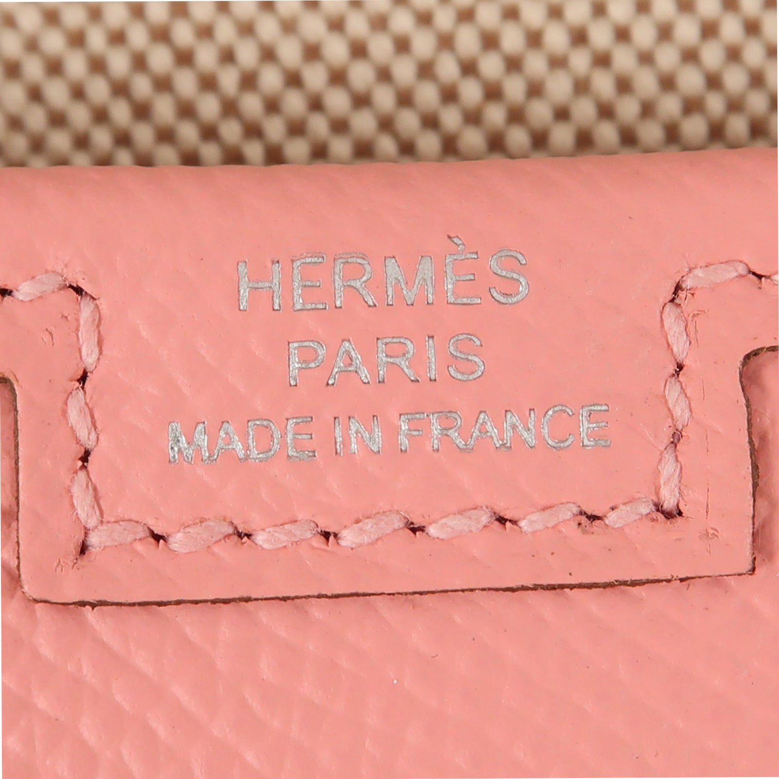 HERMES Epsom皮革Jije Elan PM手拿包粉紅色